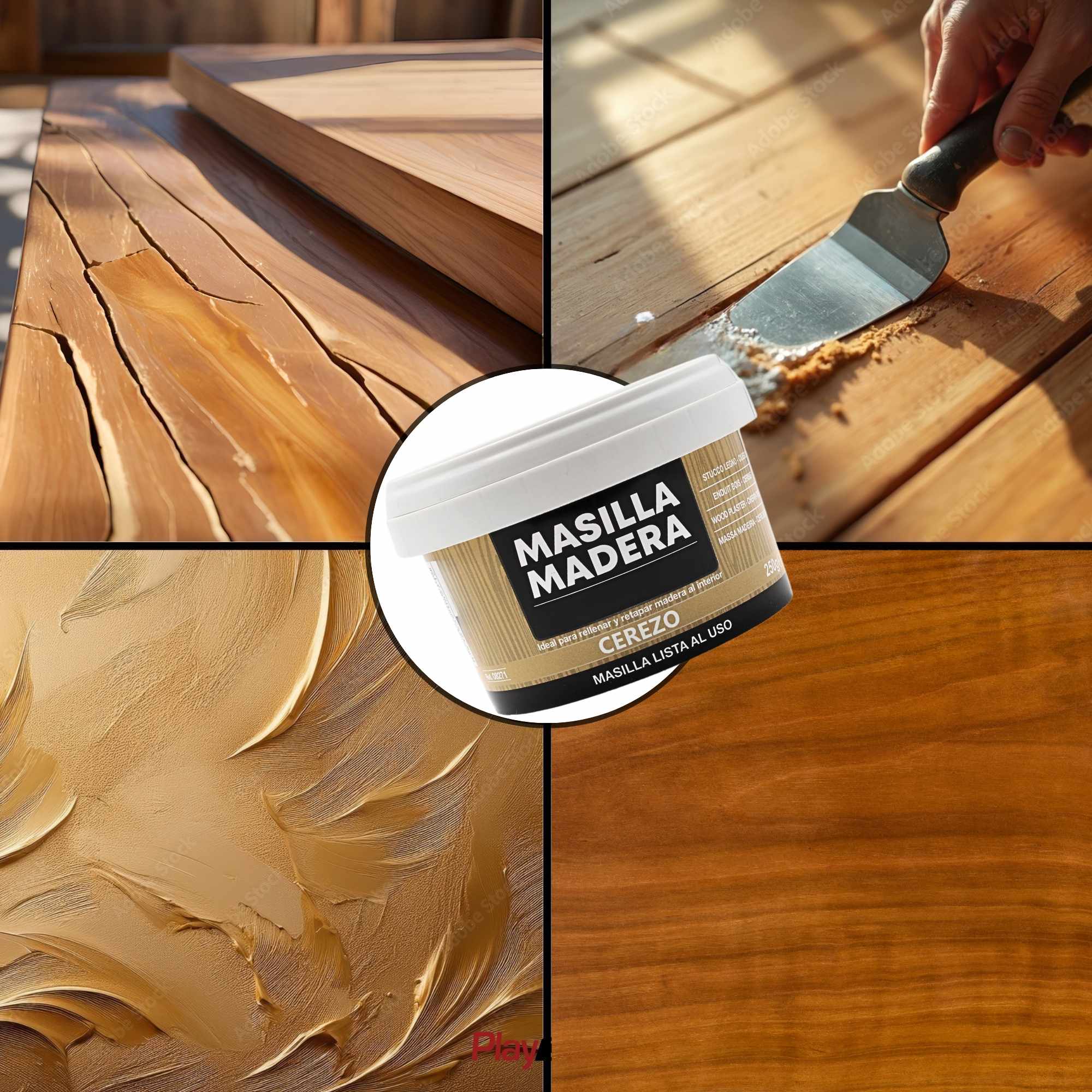 Masilla madera cerezo 250 gramos - imagen 4