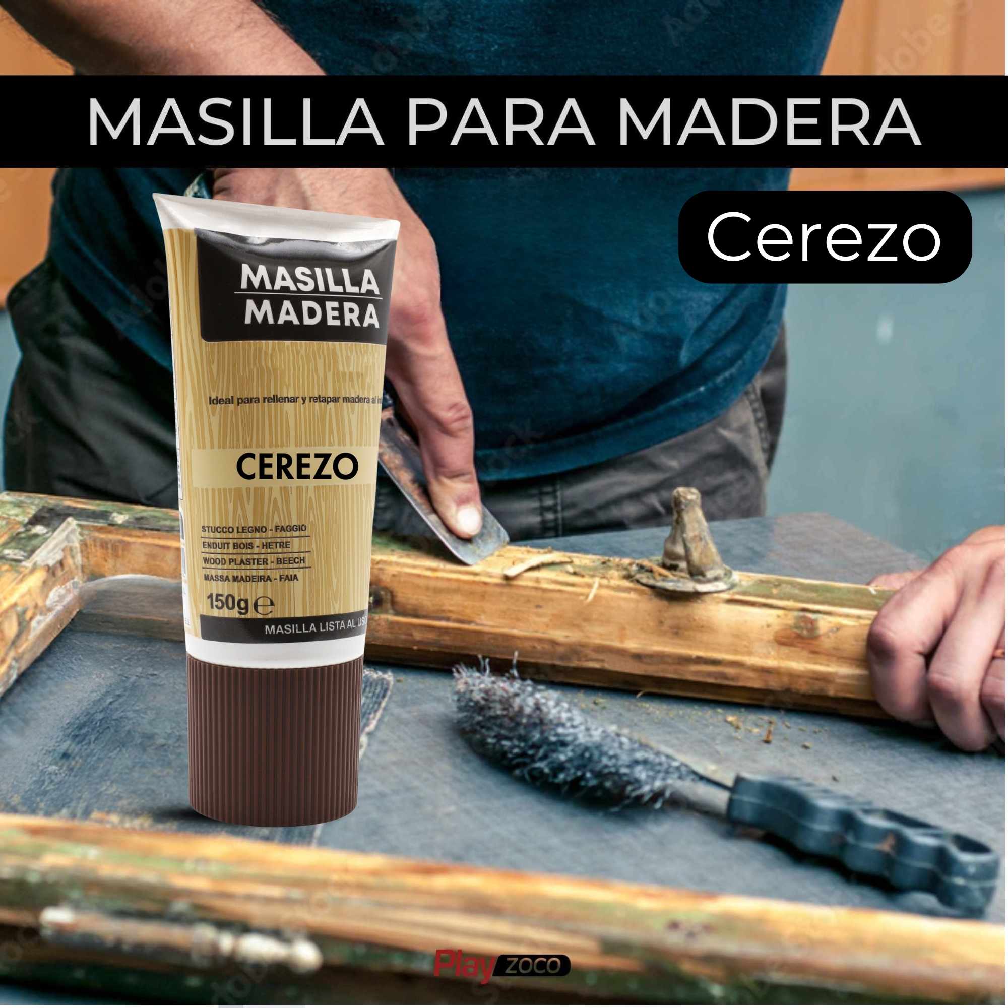 Masilla madera cerezo en tubo 150 gramos - imagen 2