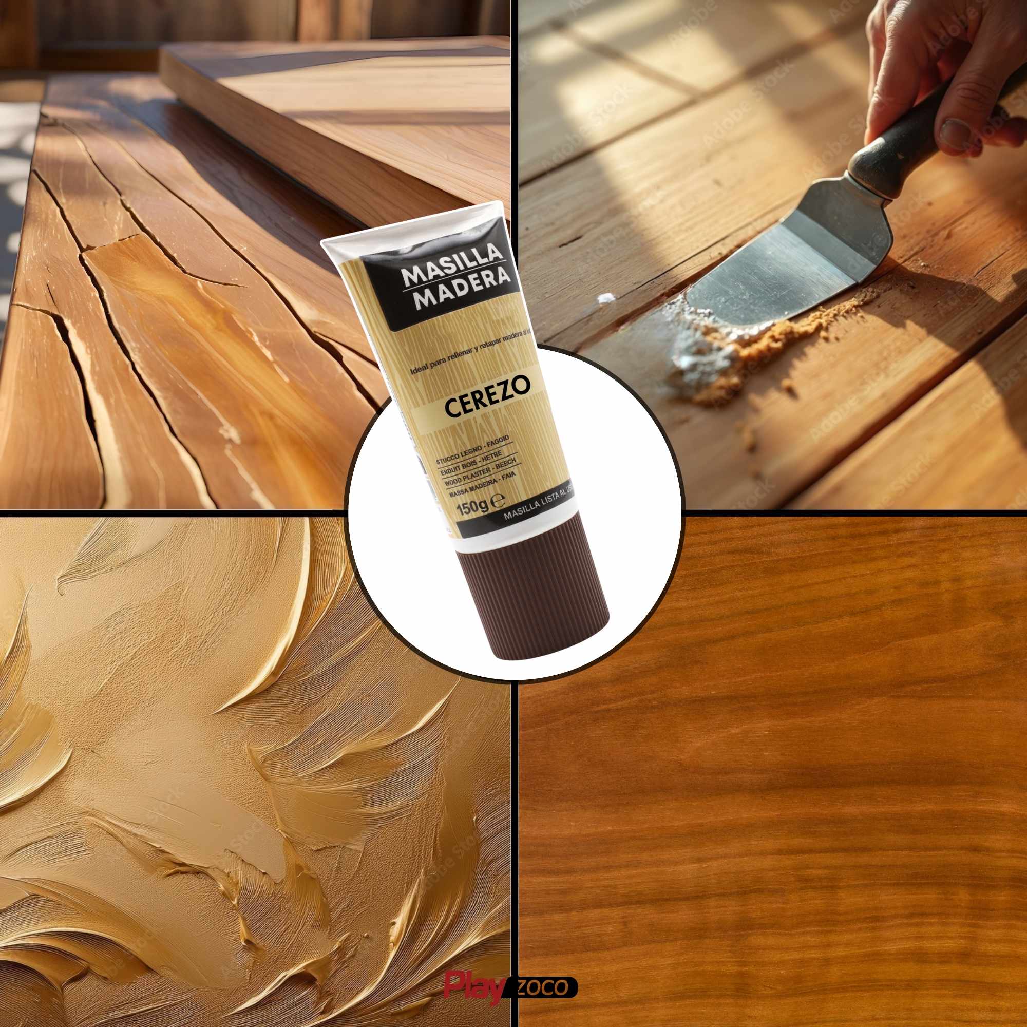 Masilla madera cerezo en tubo 150 gramos - imagen 4