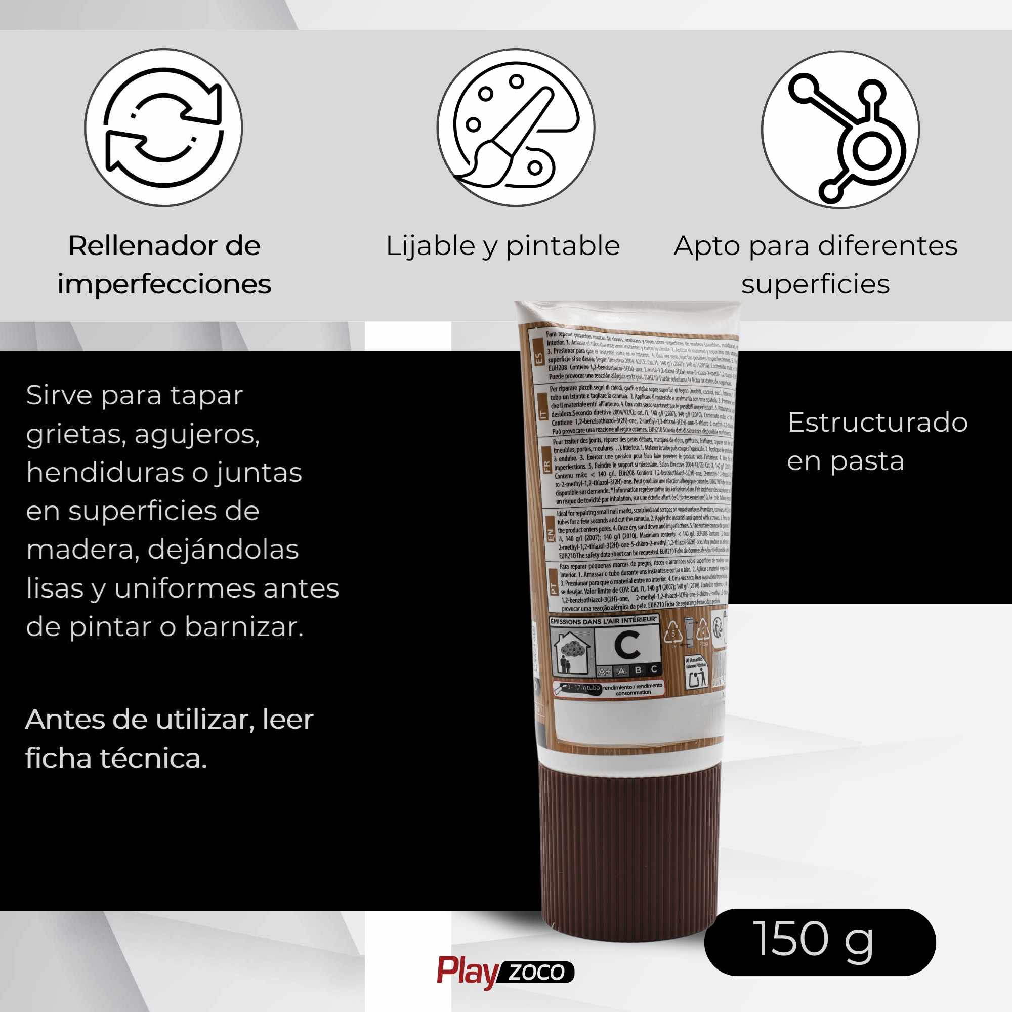 Masilla madera cerezo en tubo 150 gramos - imagen 5