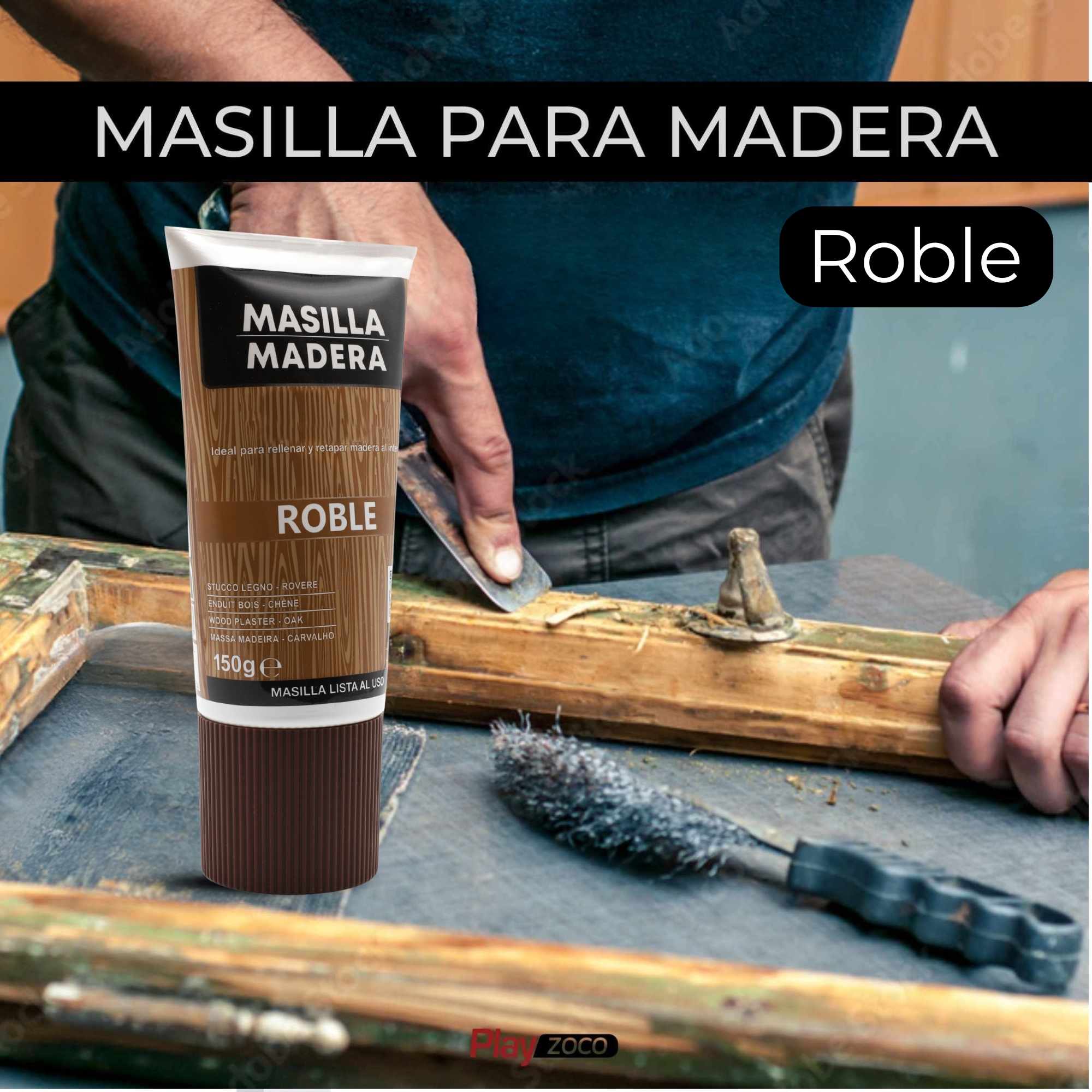 Masilla madera Roble en tubo 150 gramos - imagen 2