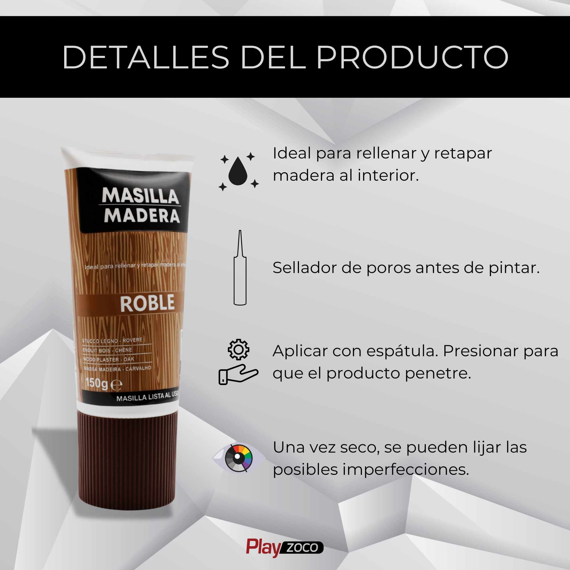 Masilla madera Roble en tubo 150 gramos - imagen 3