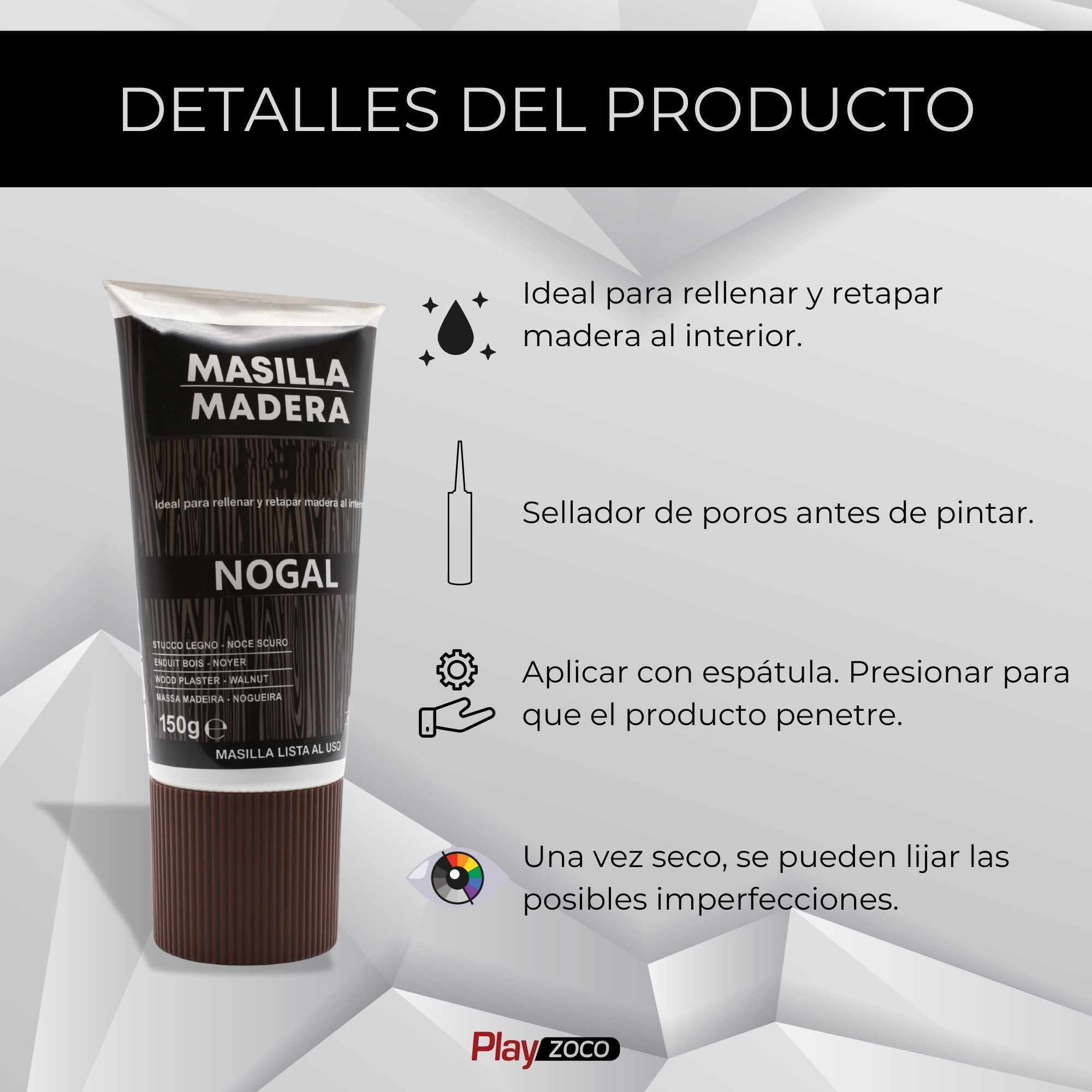 Masilla madera Nogal en tubo 150 gramos - imagen 3