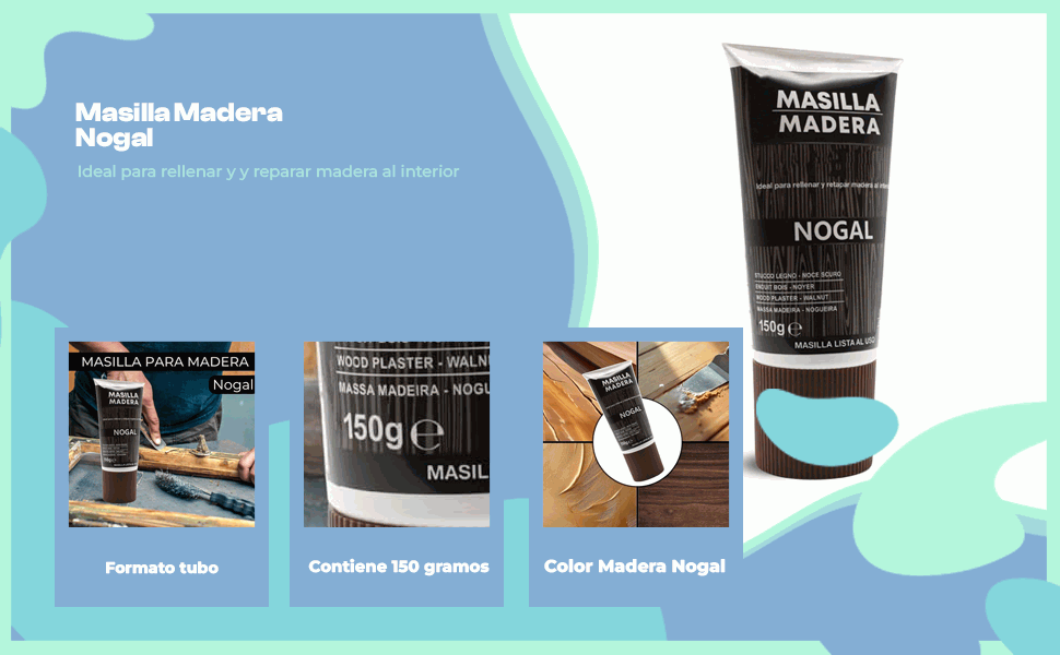 Banner - Masilla madera Nogal en tubo 150 gramos
