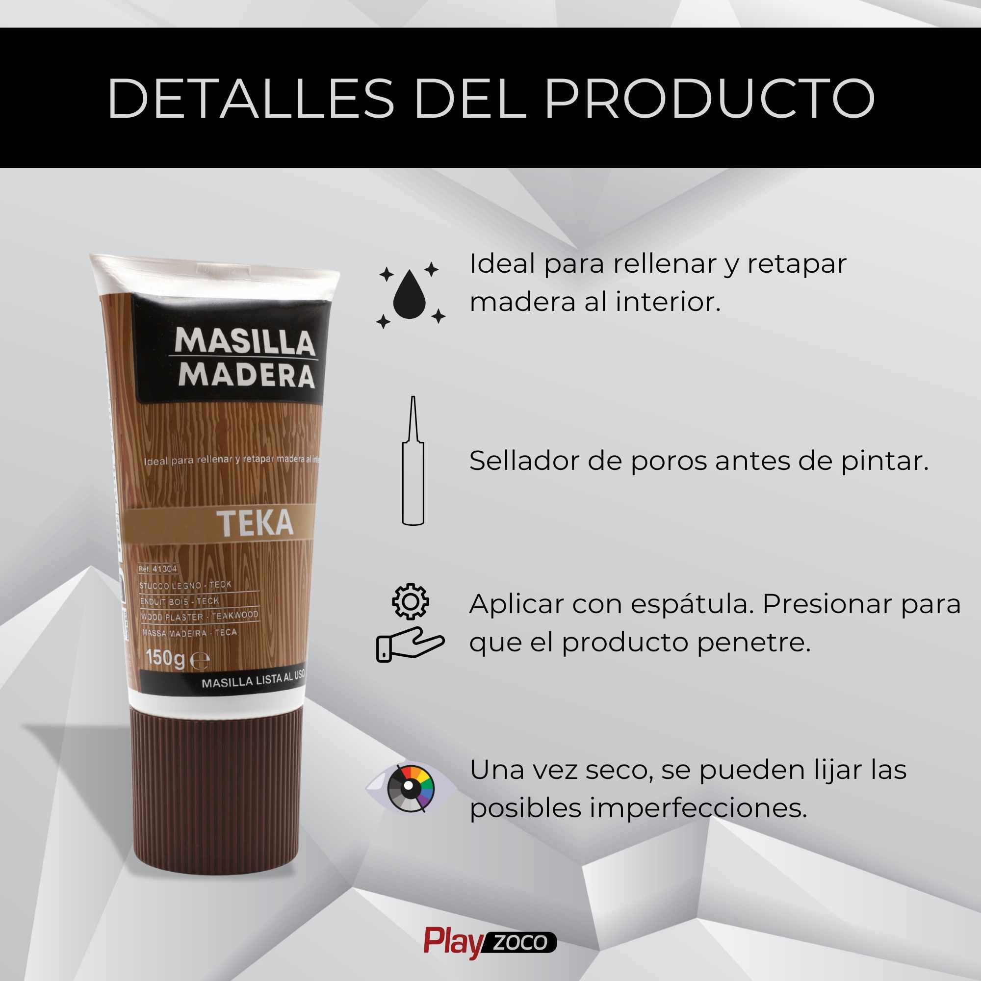 Masilla madera Teka en tubo 150 gramos - imagen 3