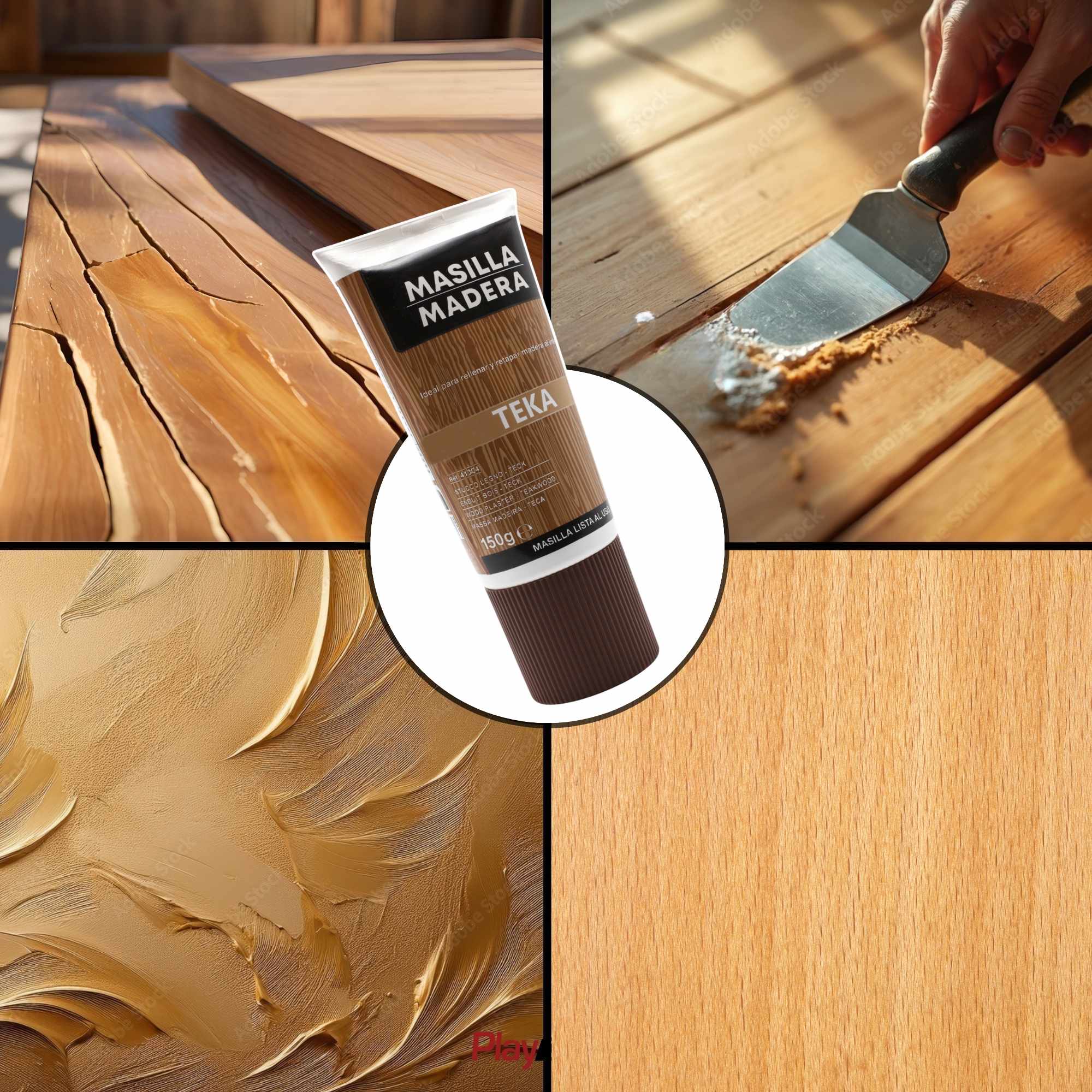 Masilla madera Teka en tubo 150 gramos - imagen 4