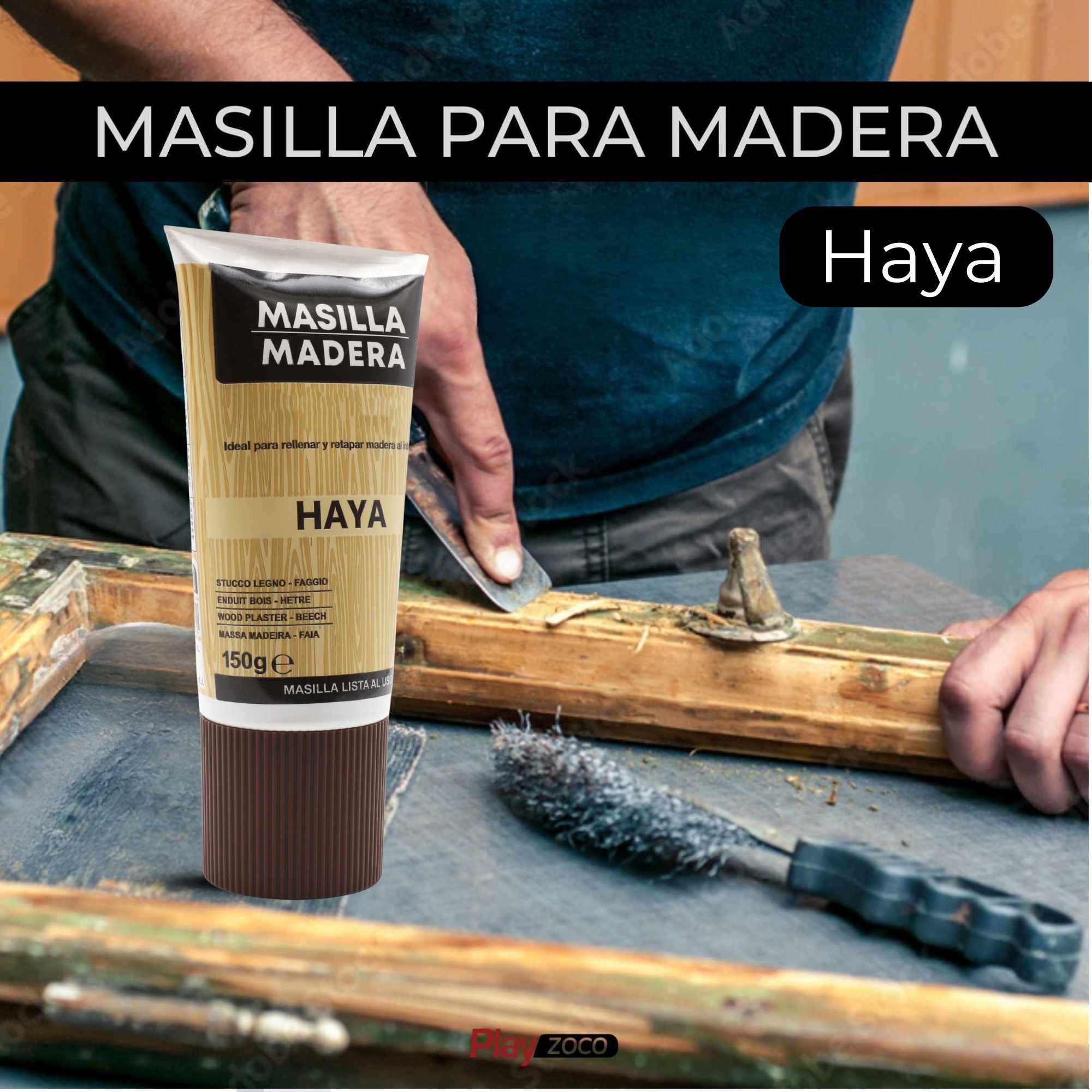Masilla madera Haya en tubo 150 gramos - imagen 2