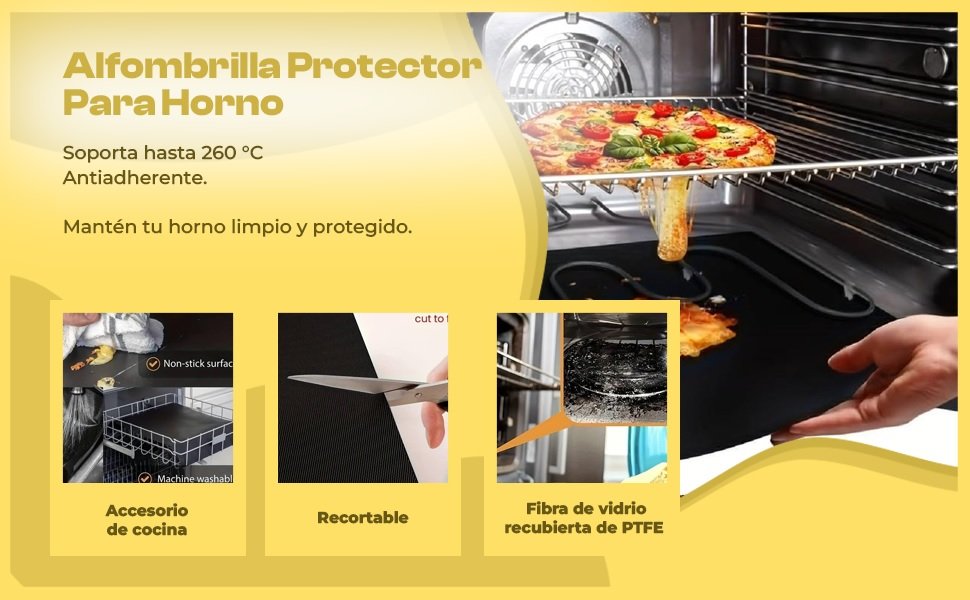 Banner - Alfombrilla protector para horno 50x40 cm negro