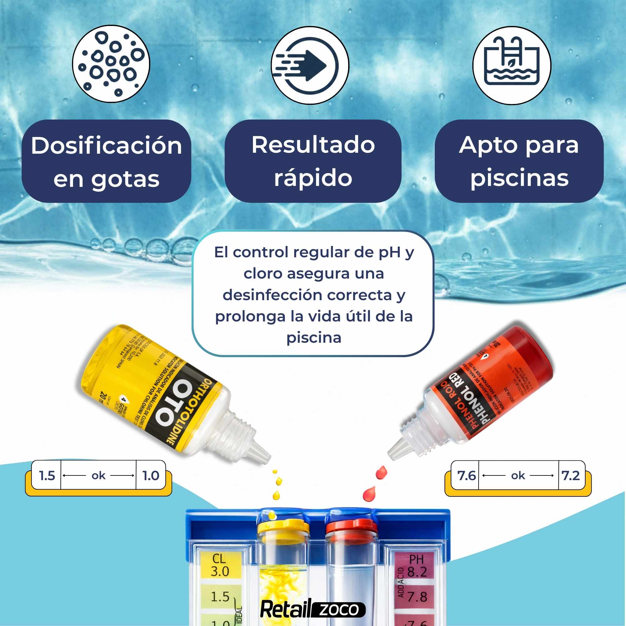 Kit medidor de Cloro y pH - imagen 3
