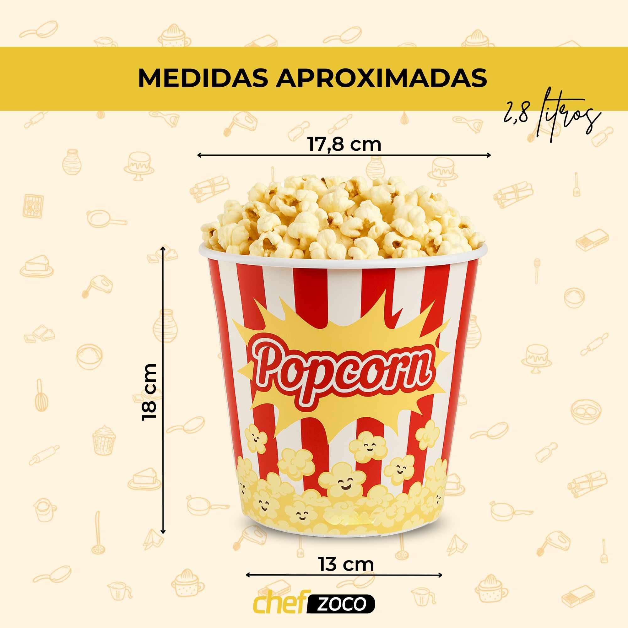 Cubo Palomitas de plástico 2.8 Litros - imagen 4