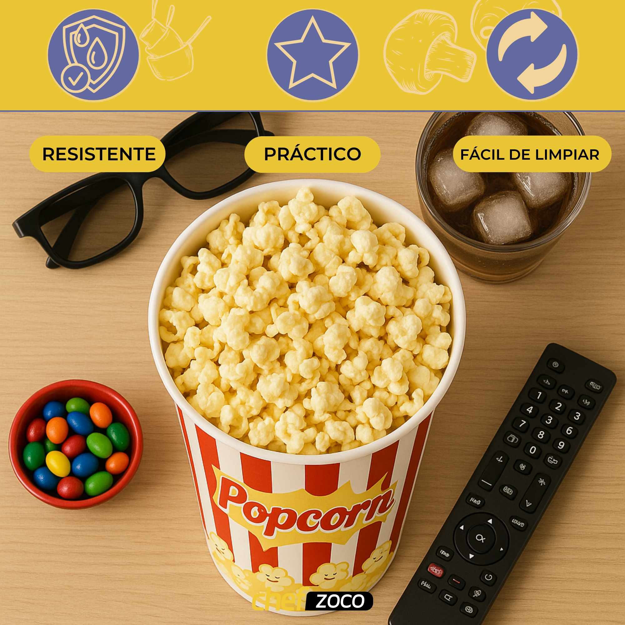 Cubo Palomitas de plástico 1.2 Litros - imagen 2