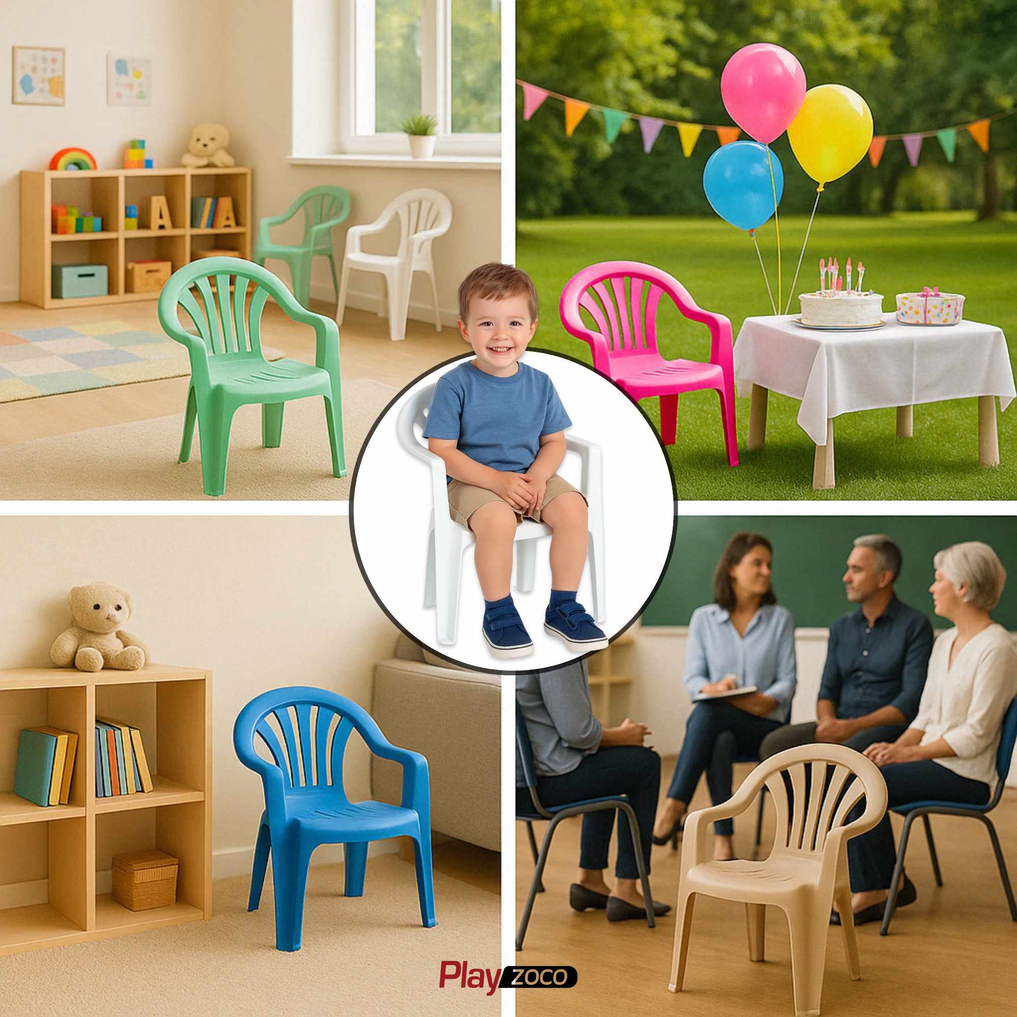 Silla infantil de plástico Blanco - imagen 4