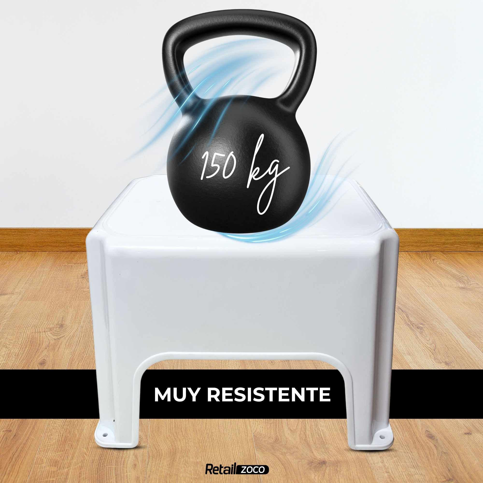 Taburete de plastico bajo Blanco - imagen 5