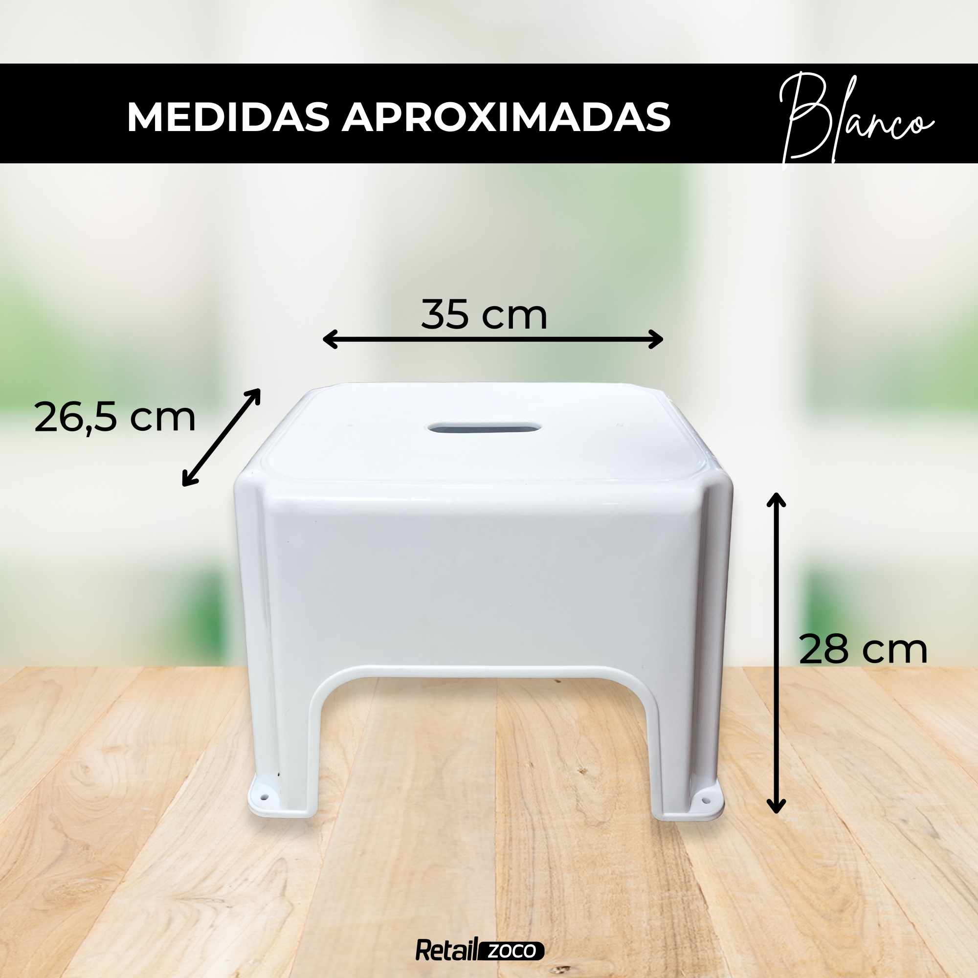 Taburete de plastico bajo Blanco - imagen 3