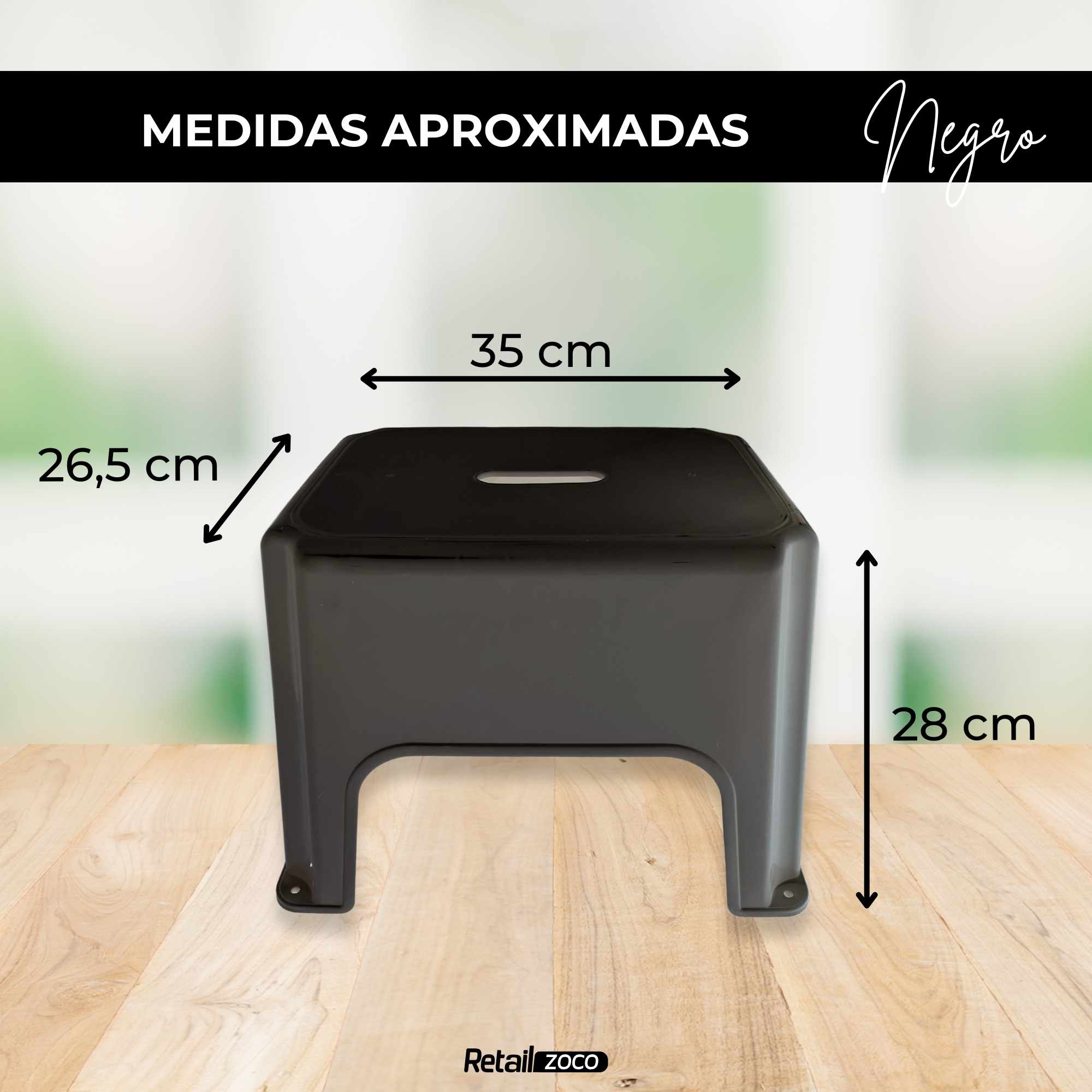 Taburete de plastico bajo Negro - imagen 3