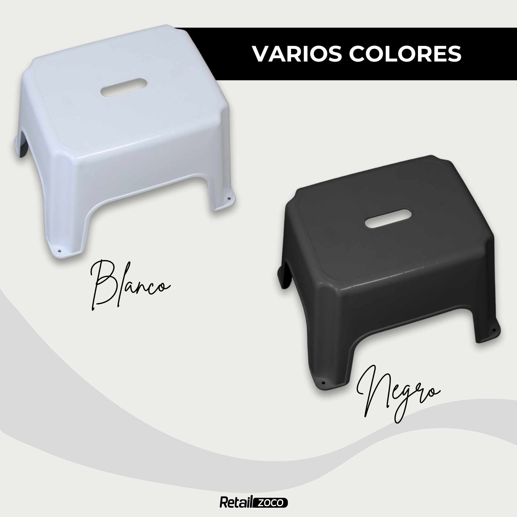 Taburete de plastico bajo Negro - imagen 7