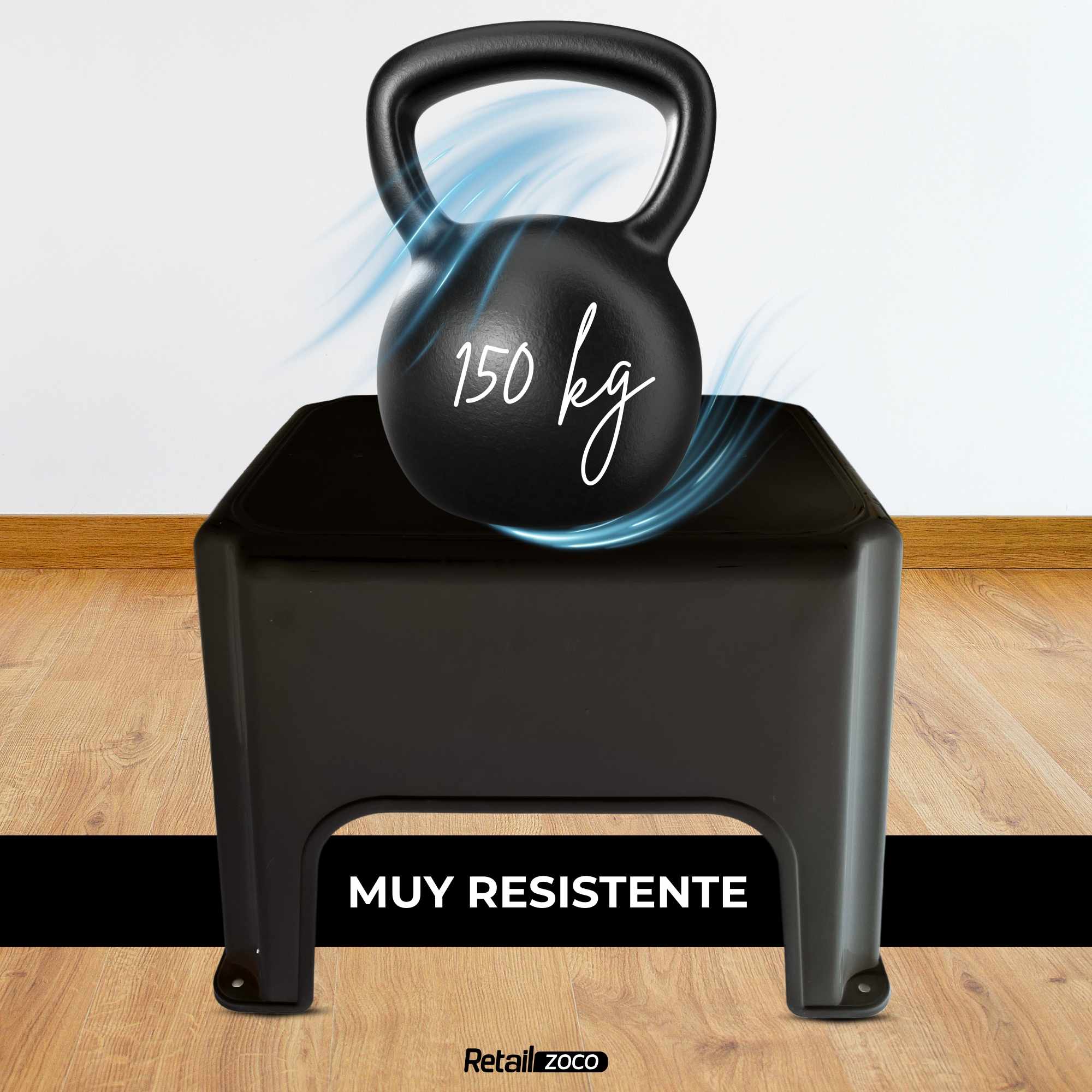 Taburete de plastico bajo Negro - imagen 5