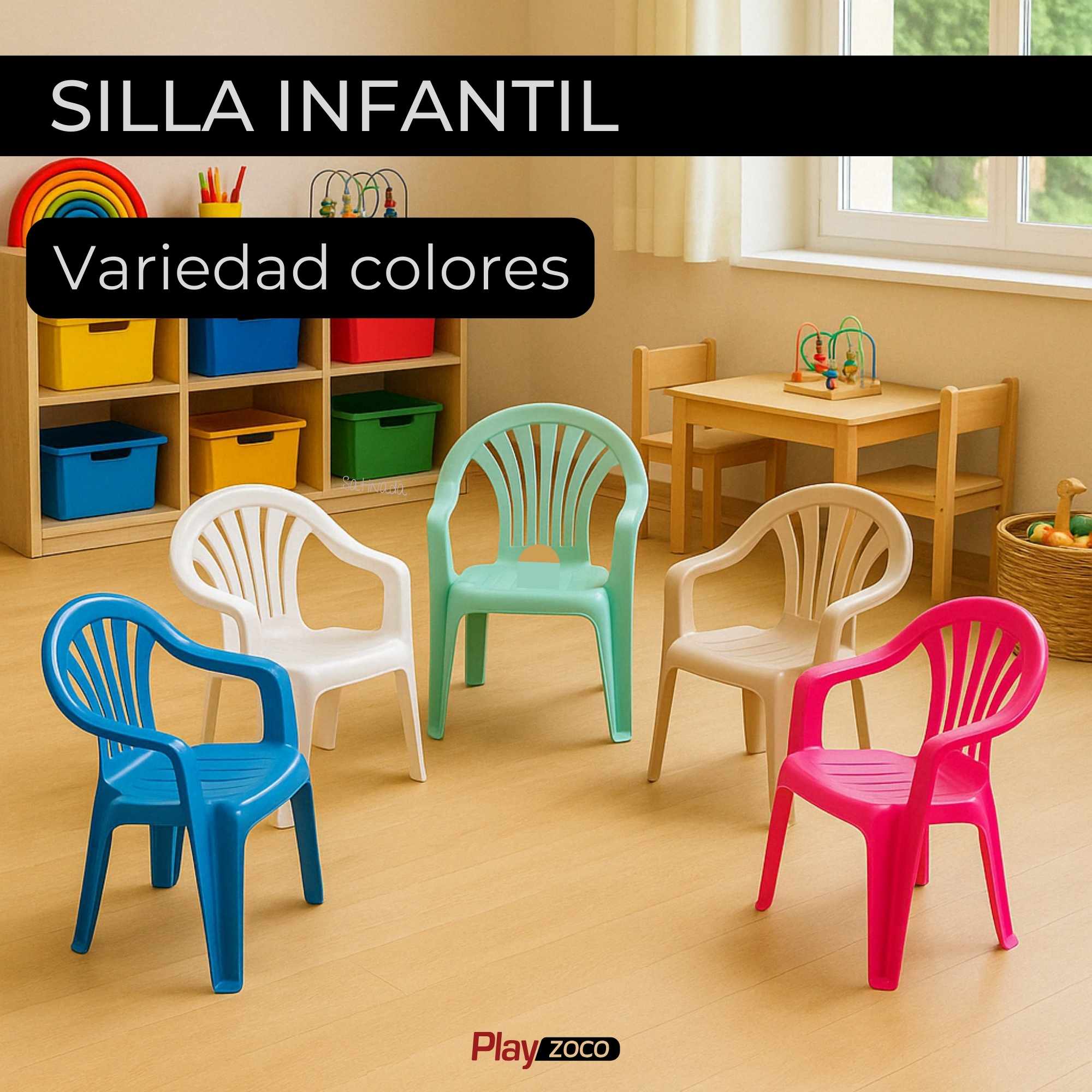 Silla infantil de plástico Rosa - imagen 2