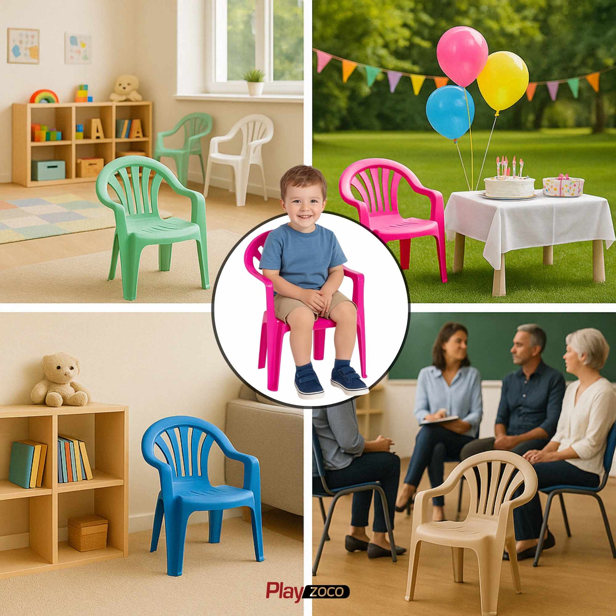 Silla infantil de plástico Rosa - imagen 4