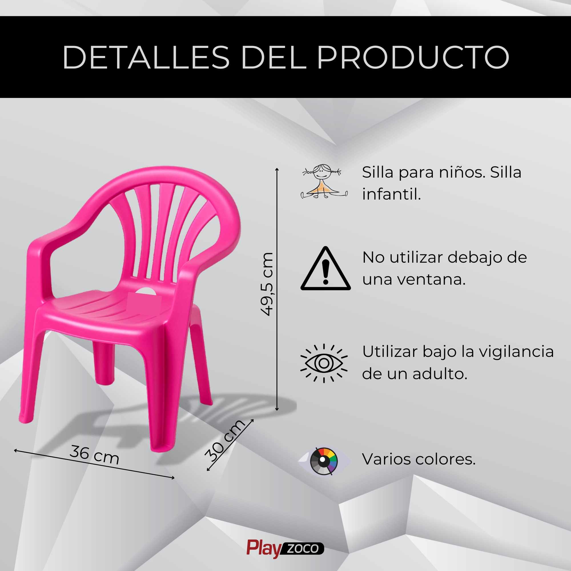 Silla infantil de plástico Rosa - imagen 3