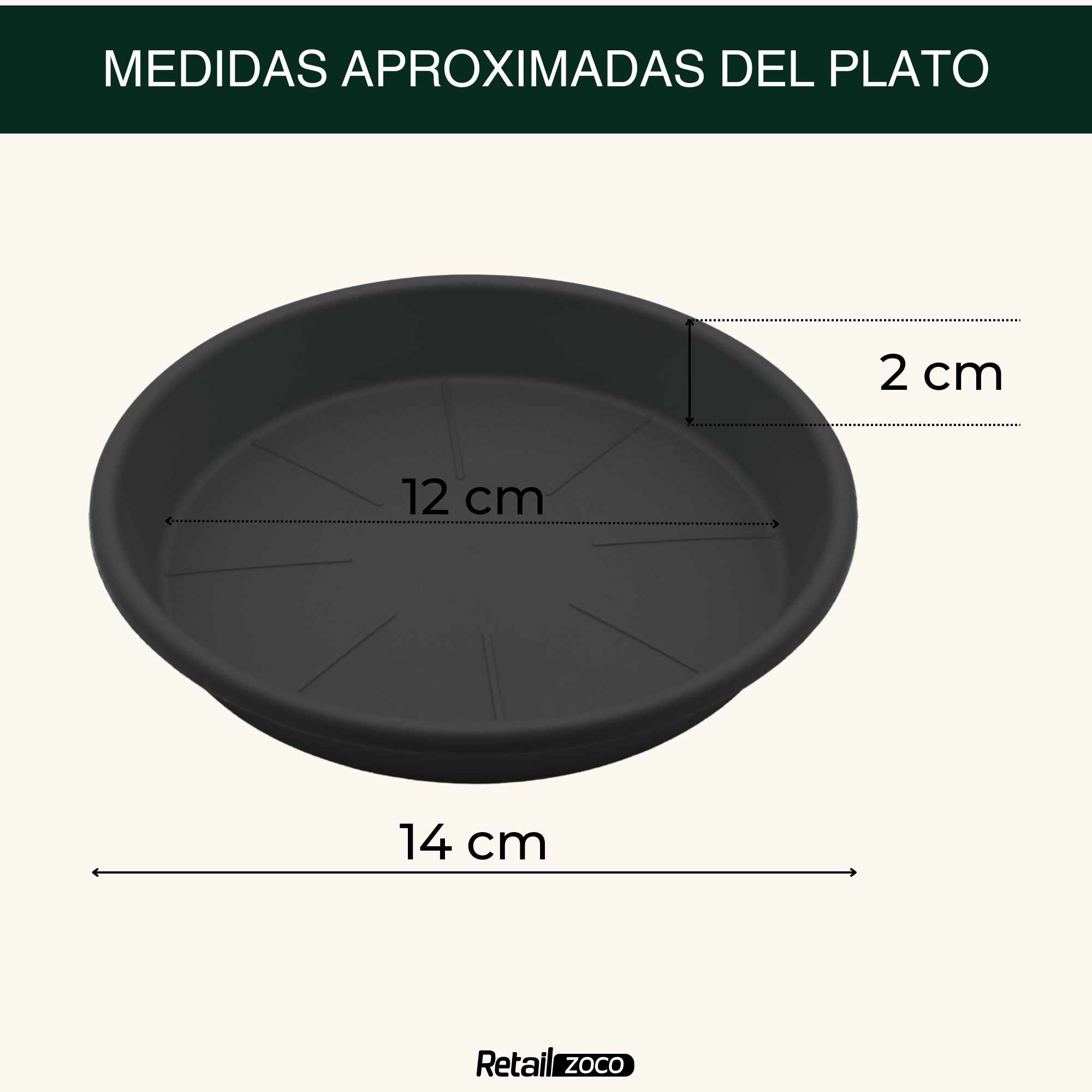 Plato de maceta Antracita apto para maceta de 18 cm - imagen 4