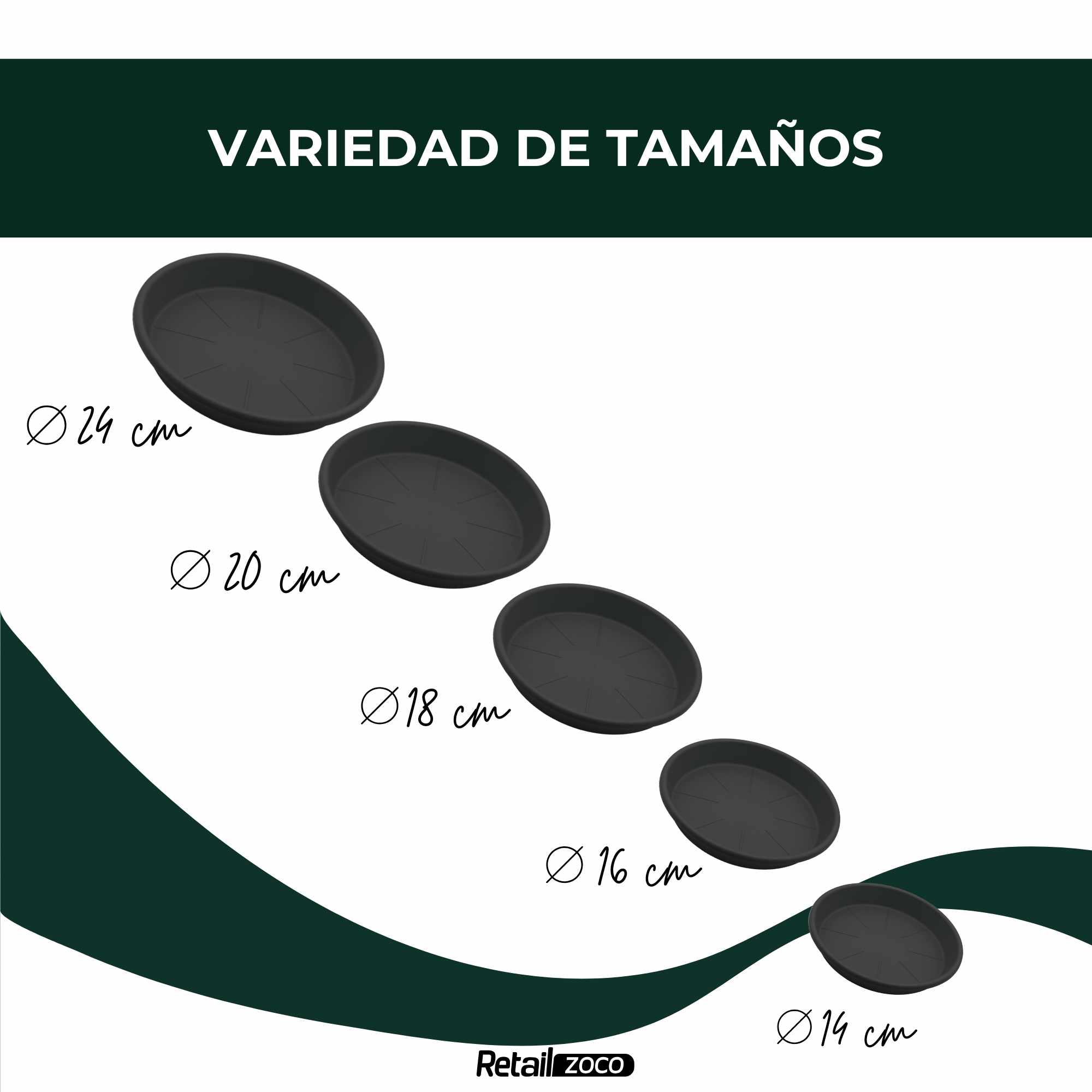 Plato de maceta Antracita apto para maceta de 30 cm - imagen 6