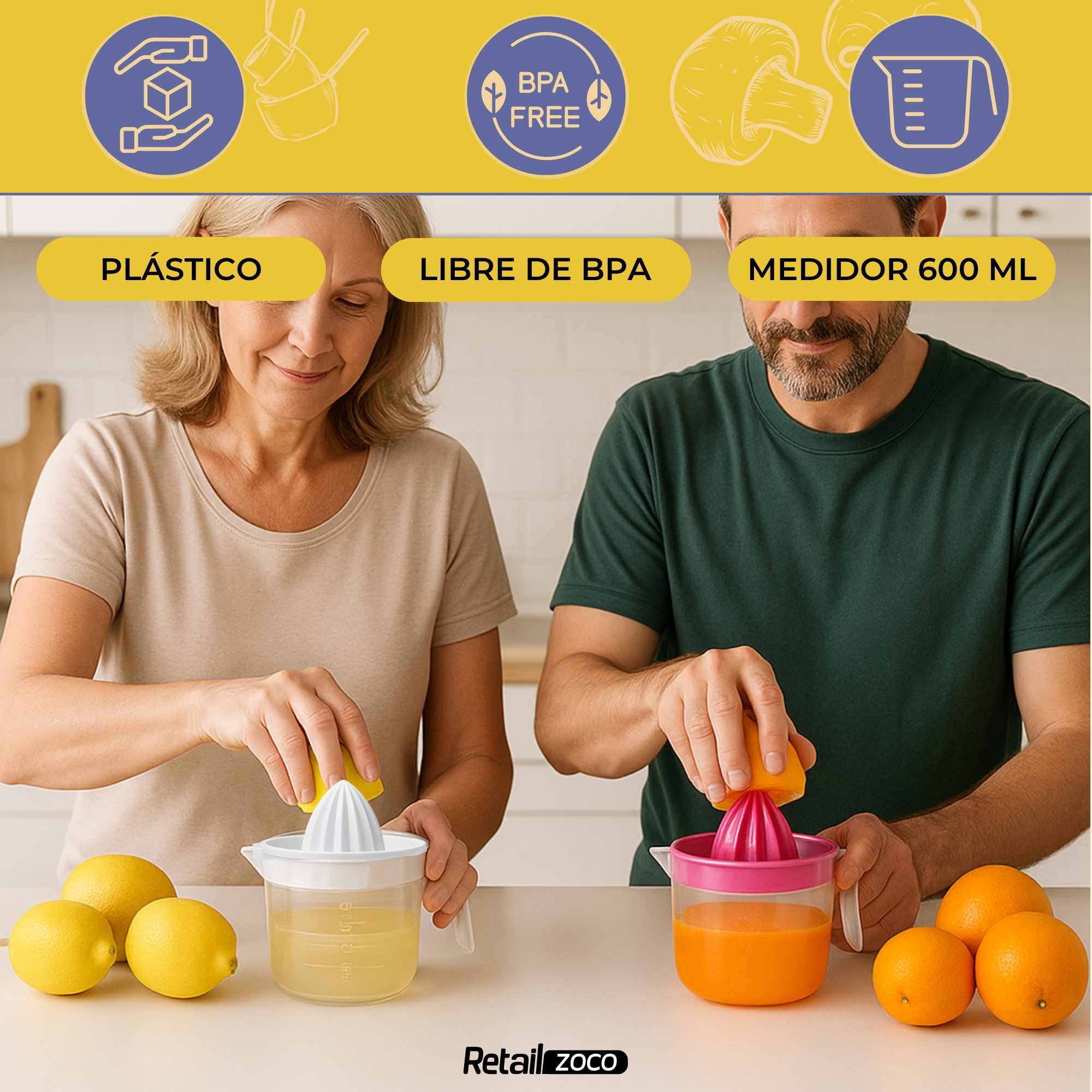 Exprimidor de plástico Jarra 600 Ml - imagen 2