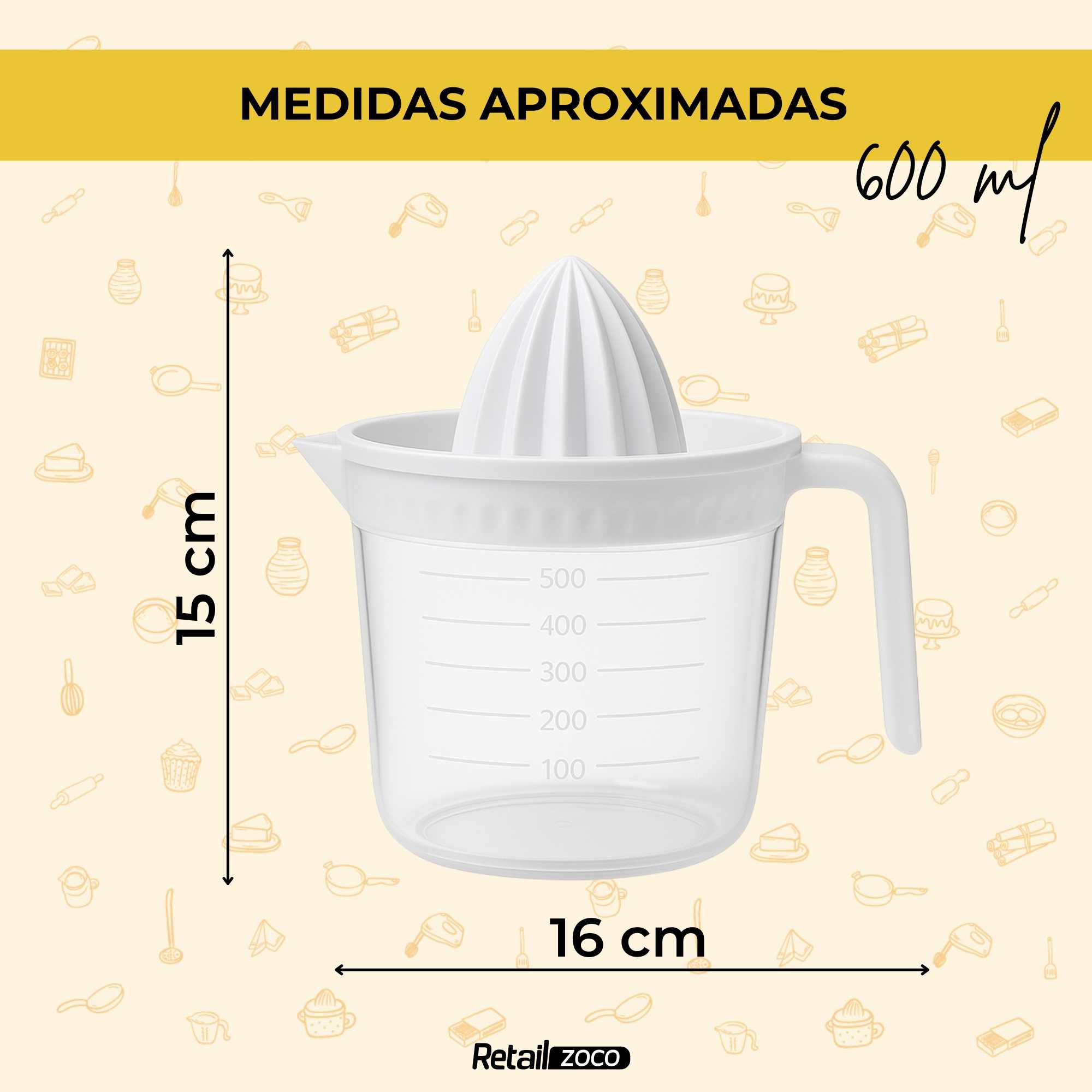 Exprimidor de plástico Jarra 600 Ml - imagen 4