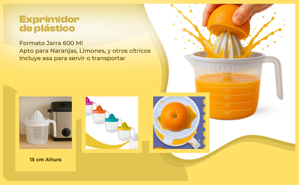 Banner - Exprimidor de plástico Jarra 600 Ml
