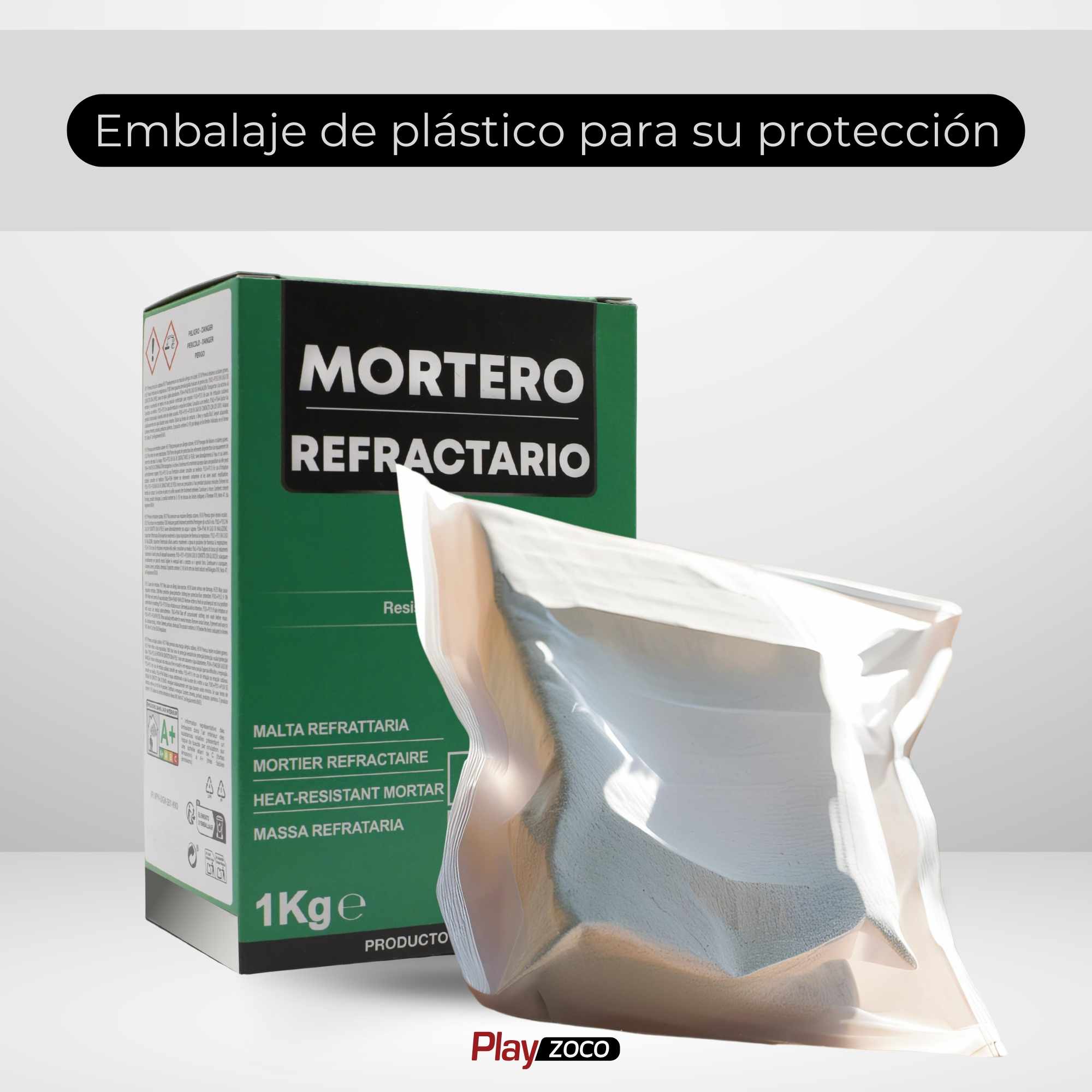Mortero refractario en polvo color blanco 1 Kg - imagen 6