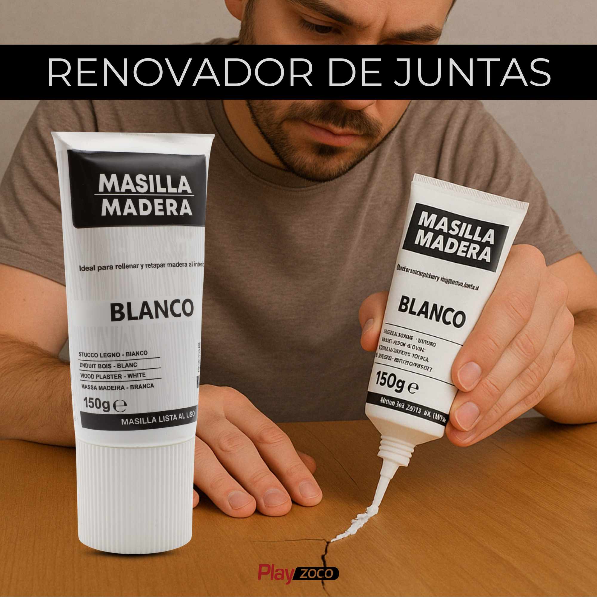 Masilla madera blanca en tubo 150 gramos - imagen 2