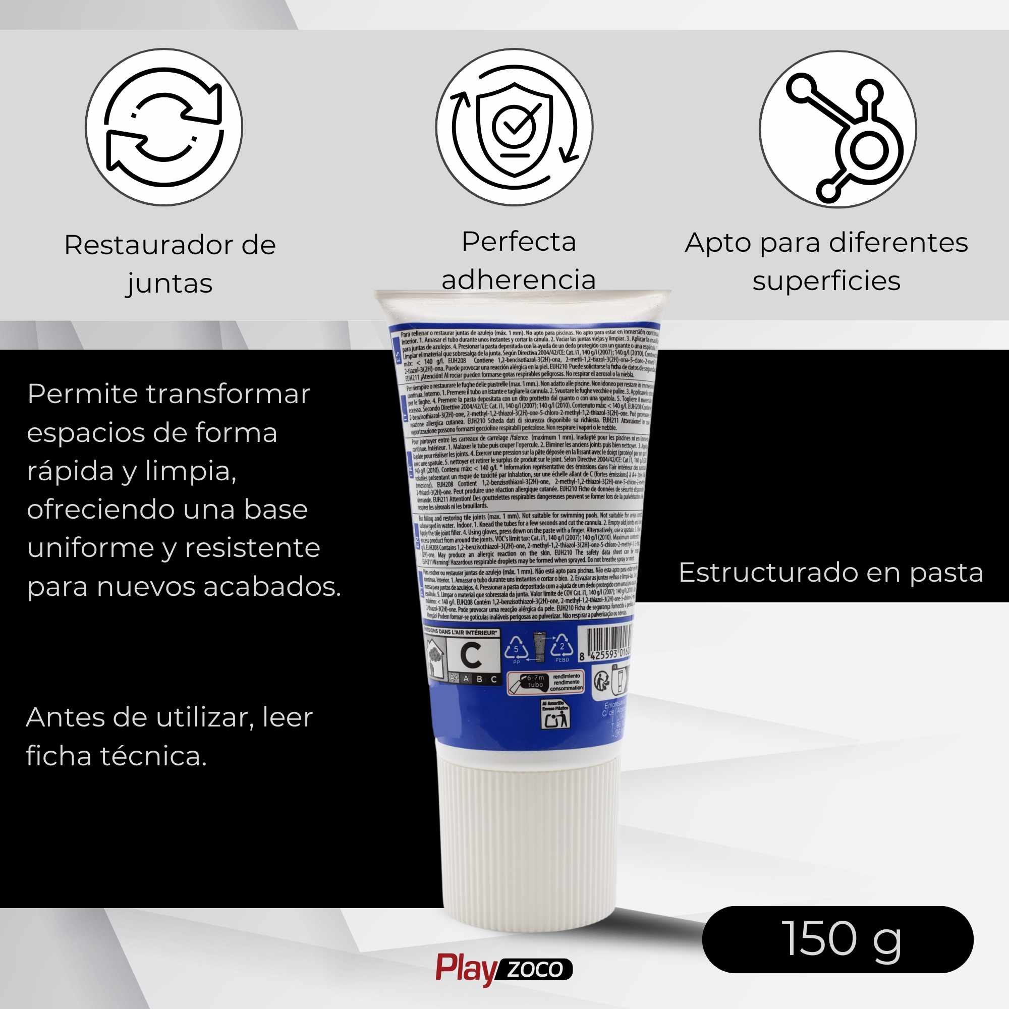 Renovador juntas de azulejos en tubo color blanco 150 gramos - imagen 5