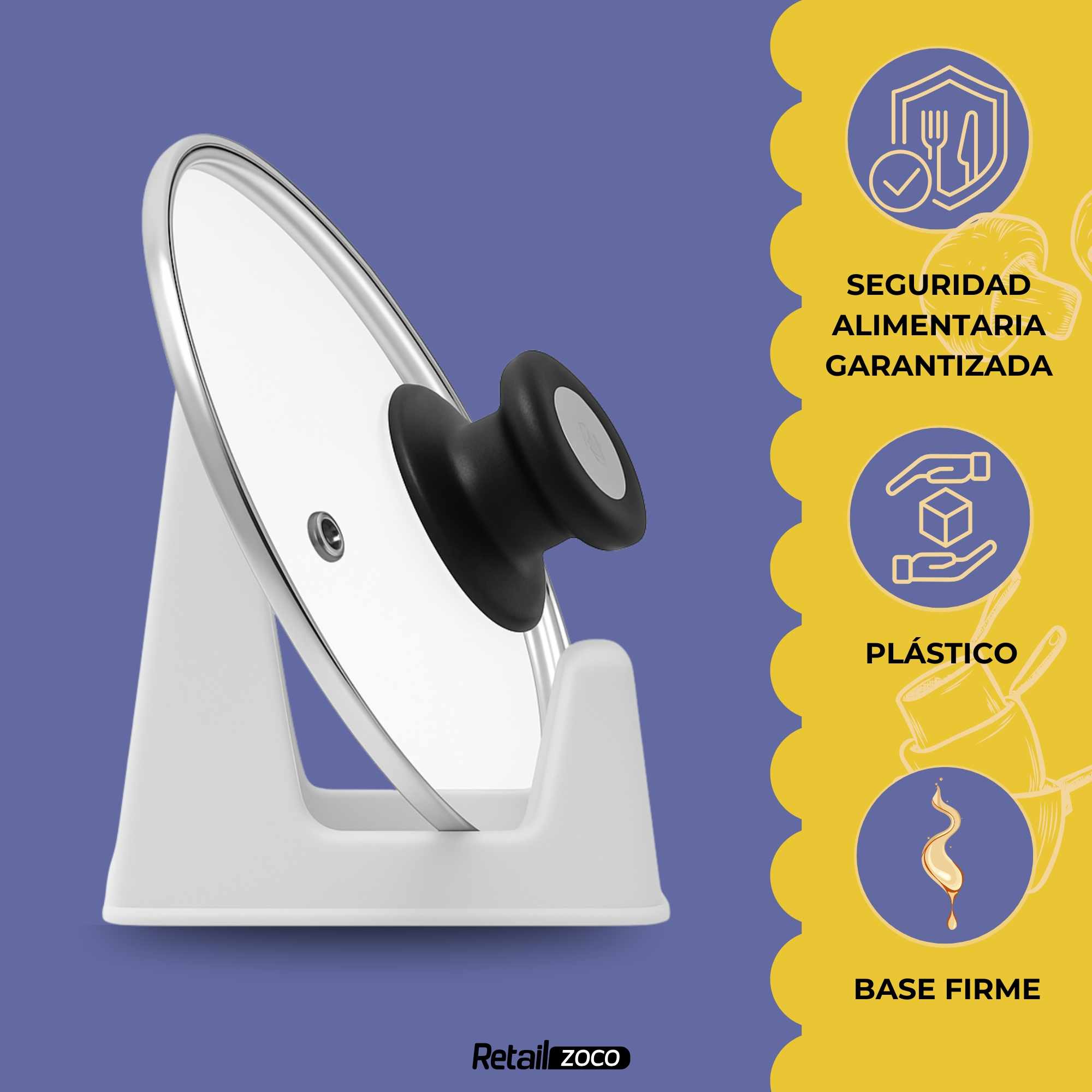 Soporte Tapas Ollas Blanco - imagen 3