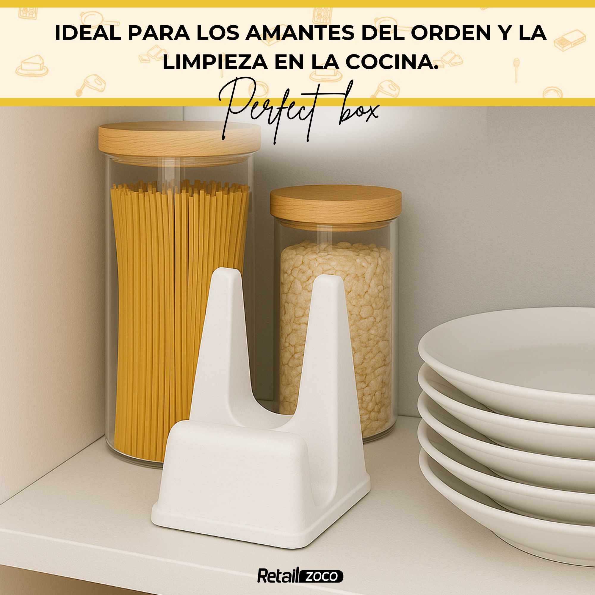 Soporte Tapas Ollas Blanco - imagen 5