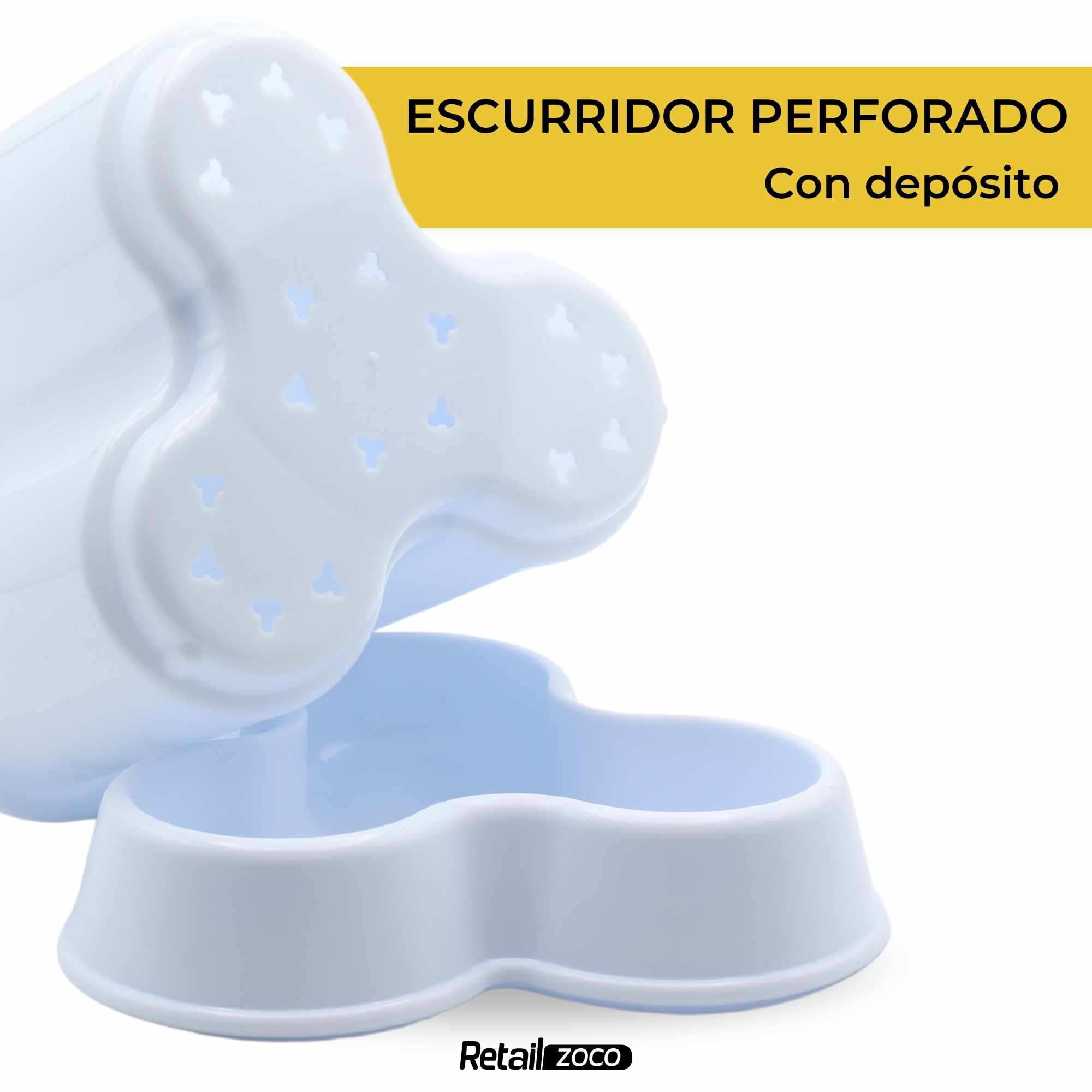Escurrecubiertos trebol de plastico clásico blanco - imagen 3