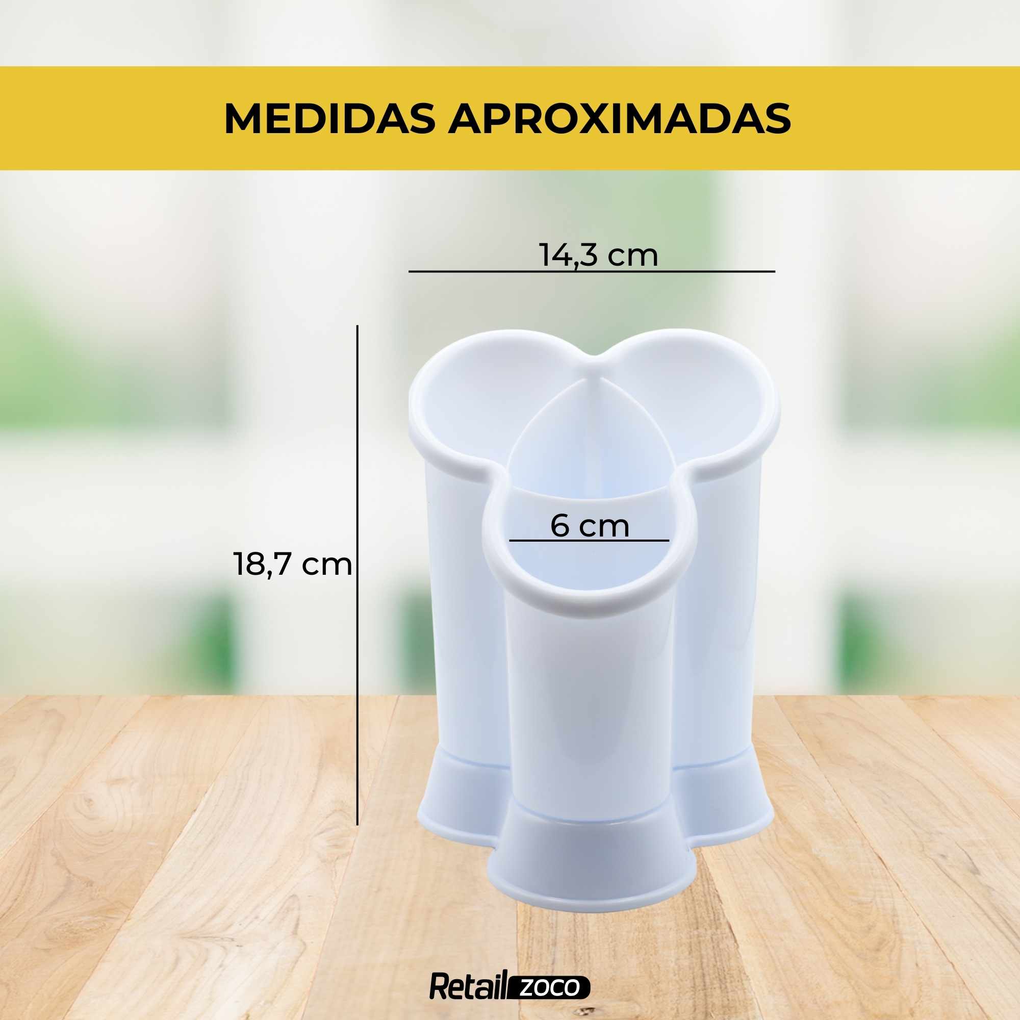 Escurrecubiertos trebol de plastico clásico blanco - imagen 5