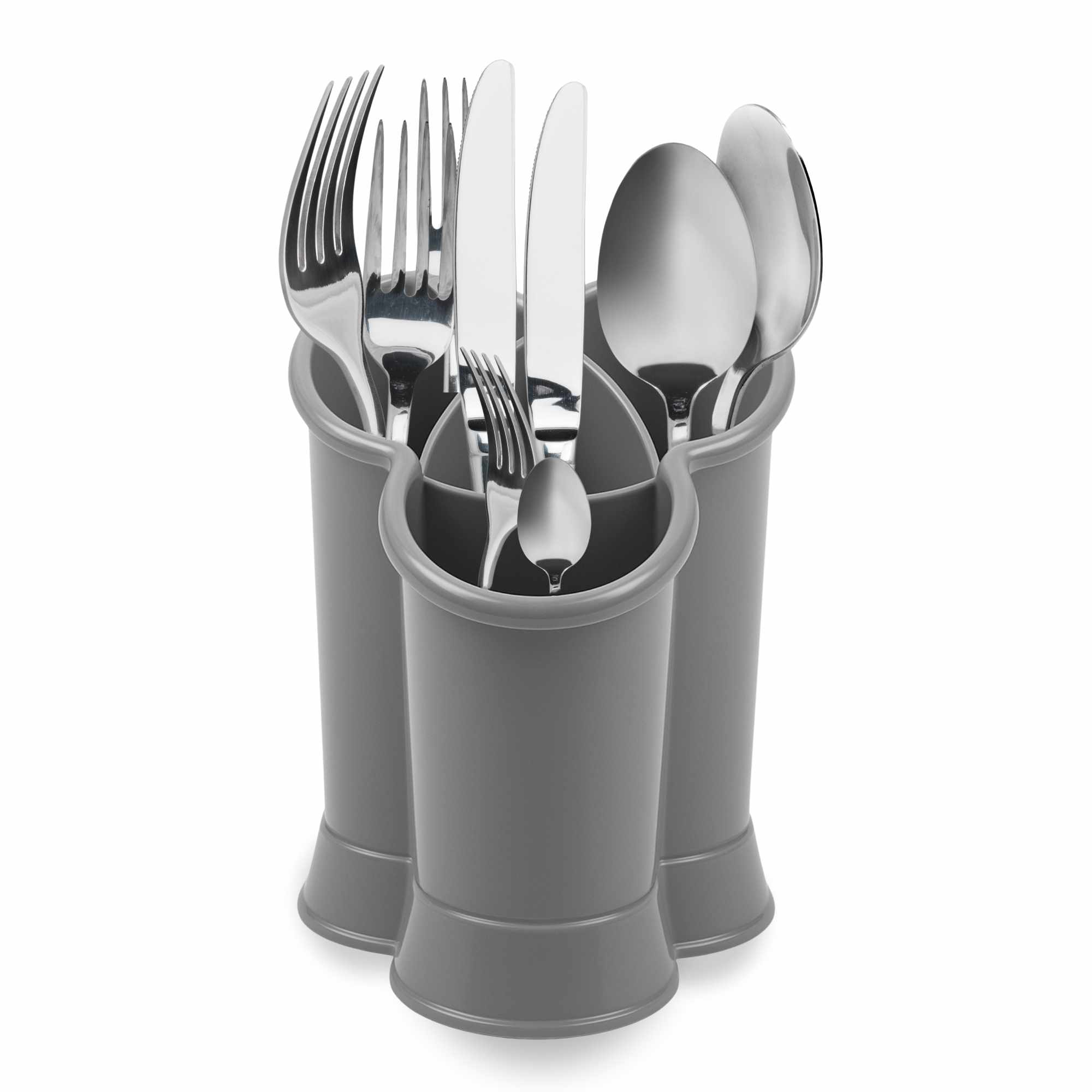 Escurrecubiertos trebol de plastico clásico gris