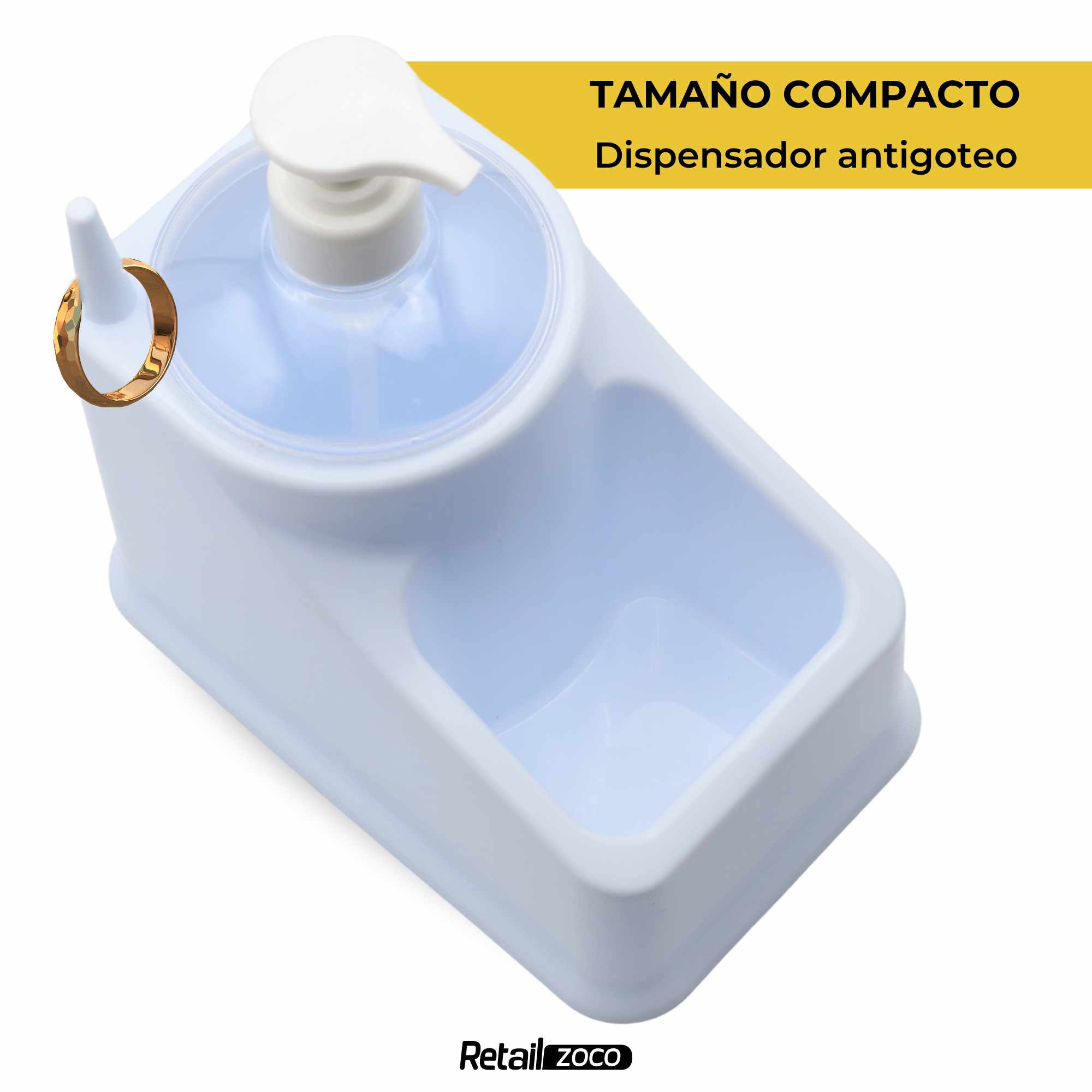 Estropajero Con Dosificador Blanco - imagen 5
