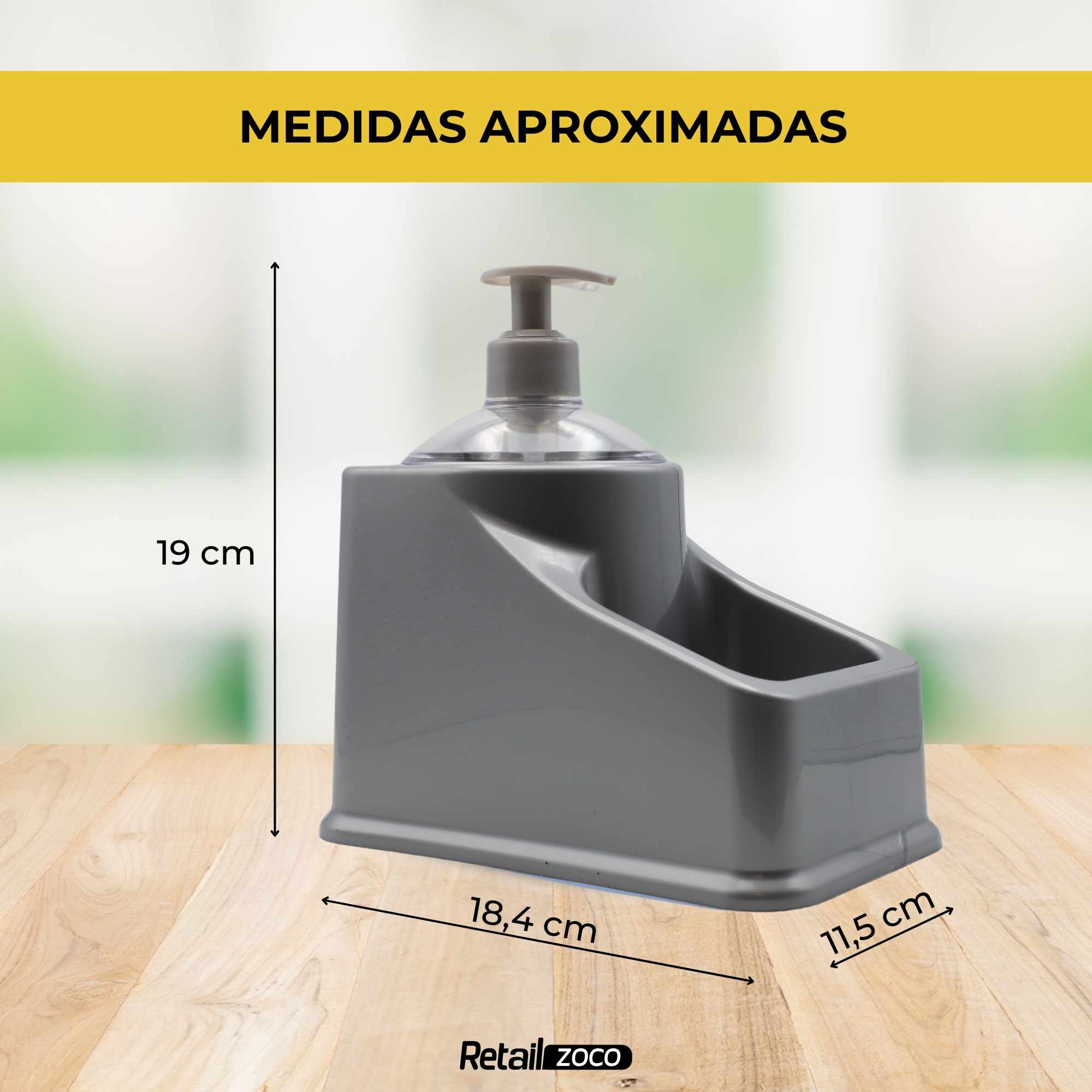 Estropajero Con Dosificador Gris - imagen 4