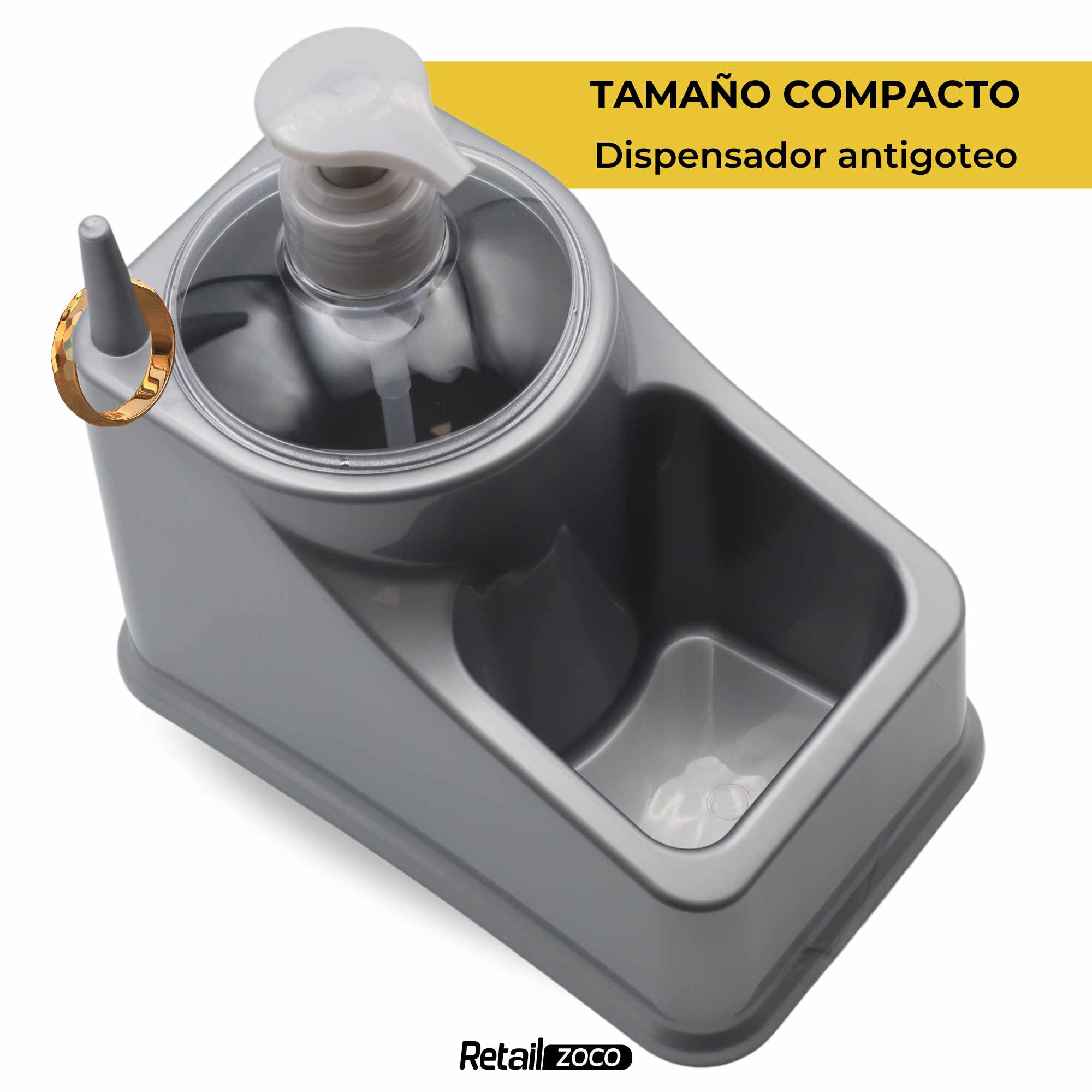 Estropajero Con Dosificador Gris - imagen 5