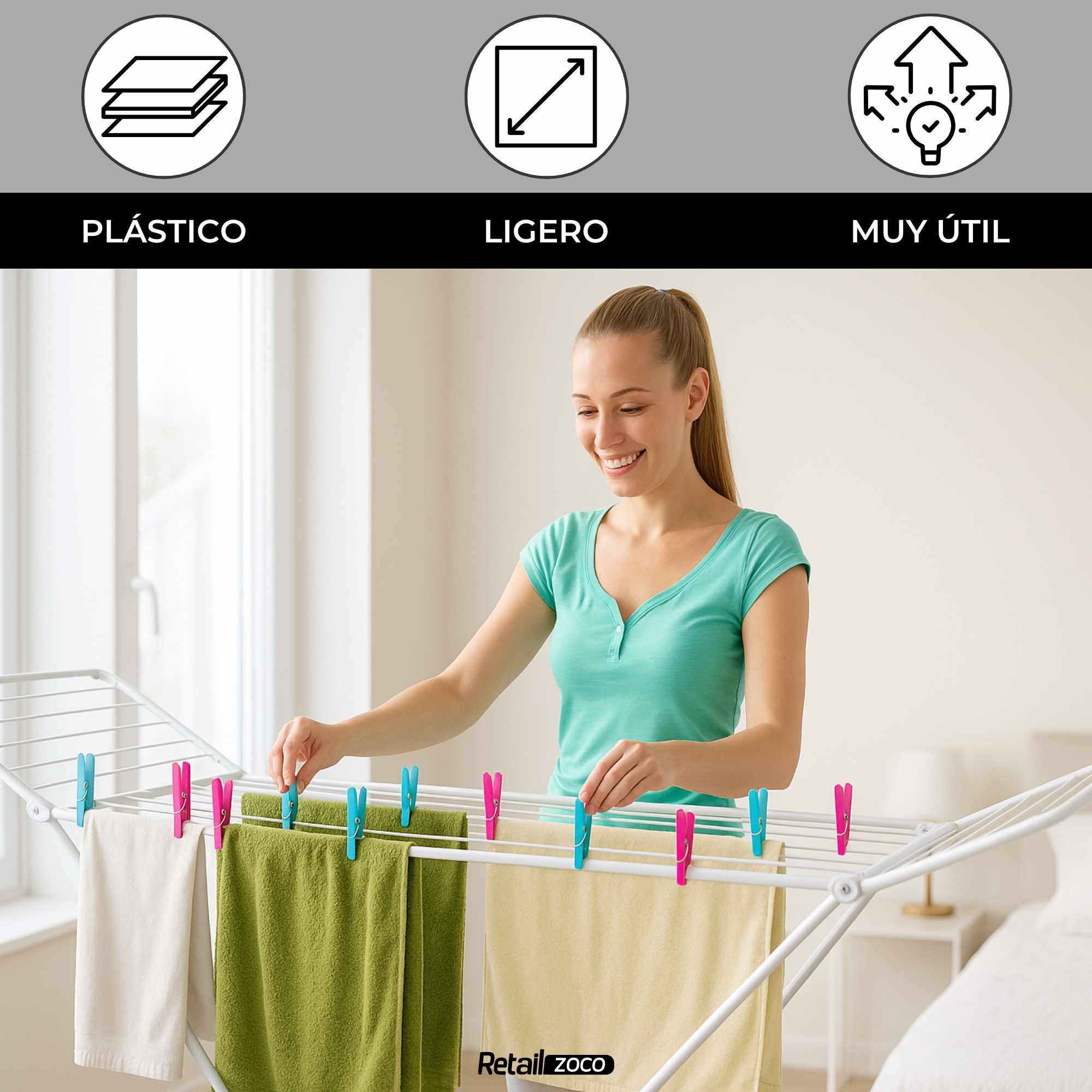 Pinzas para tender la ropa 20 unidades - imagen 2