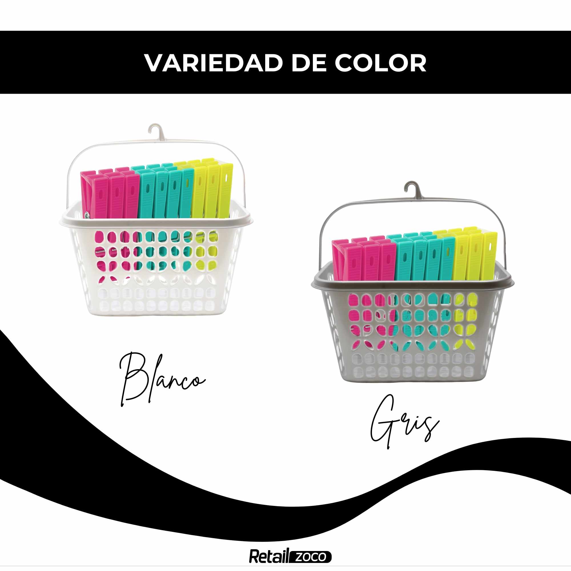 Cesta Pinzas plástico Gris - imagen 6