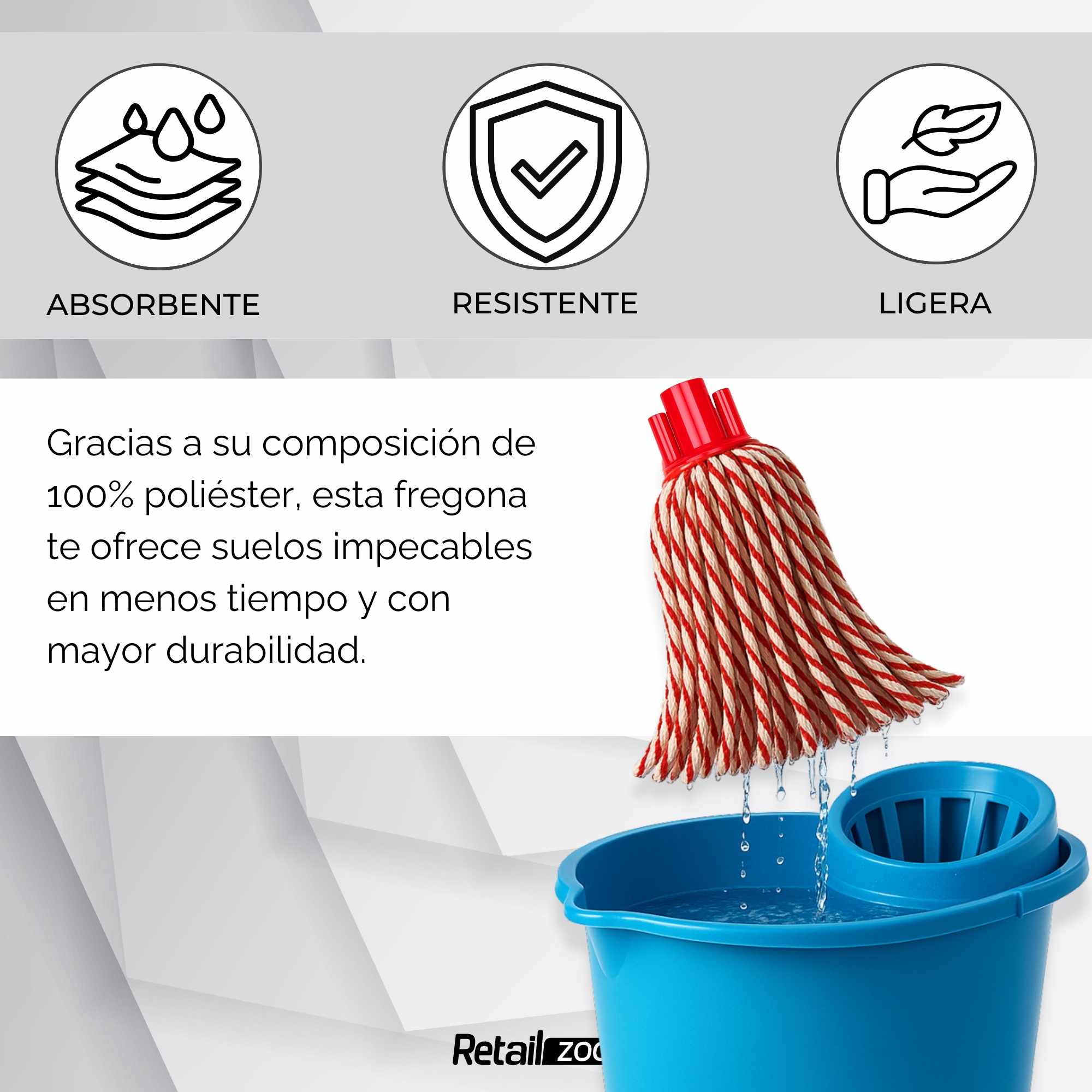 Fregona Microfibras 155 Gr uso interior - imagen 4