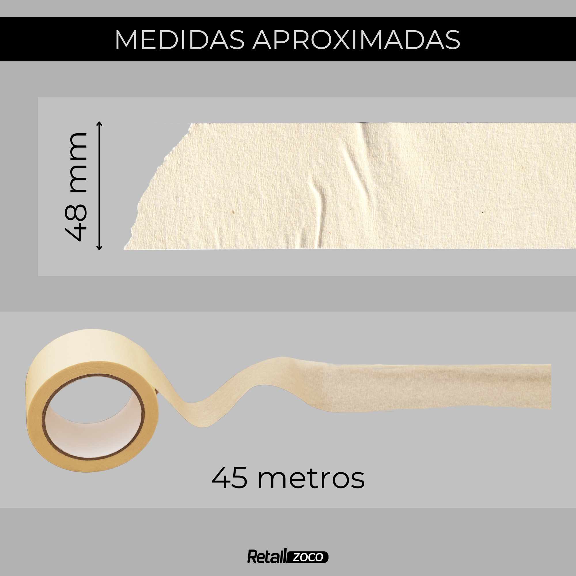 Cinta de carrocero para pintar 48 mm ancho x 45 metros largo - imagen 5