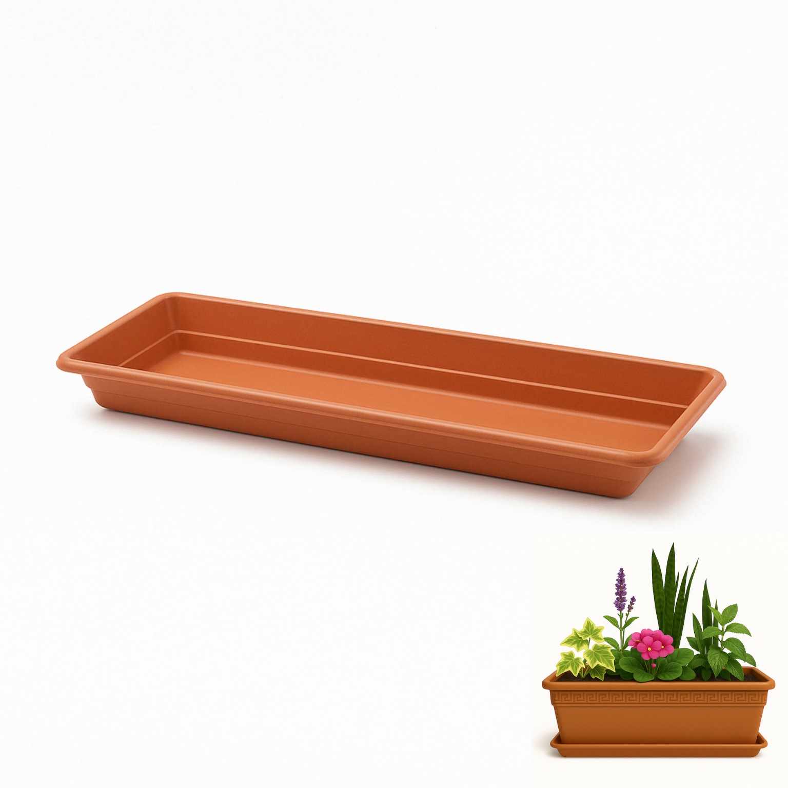 Plato Jardinera de plástico 40 Cm Terracota