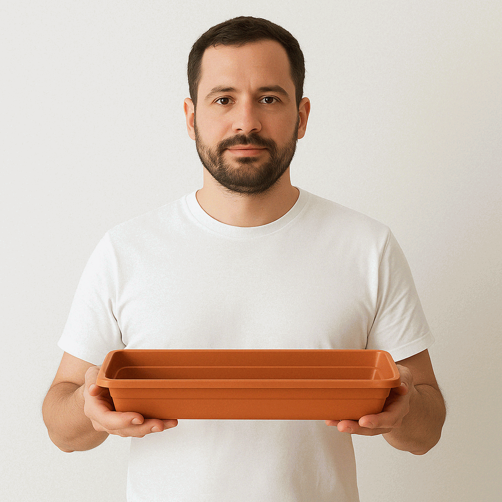 Plato Jardinera de plástico 40 Cm Terracota - imagen 2