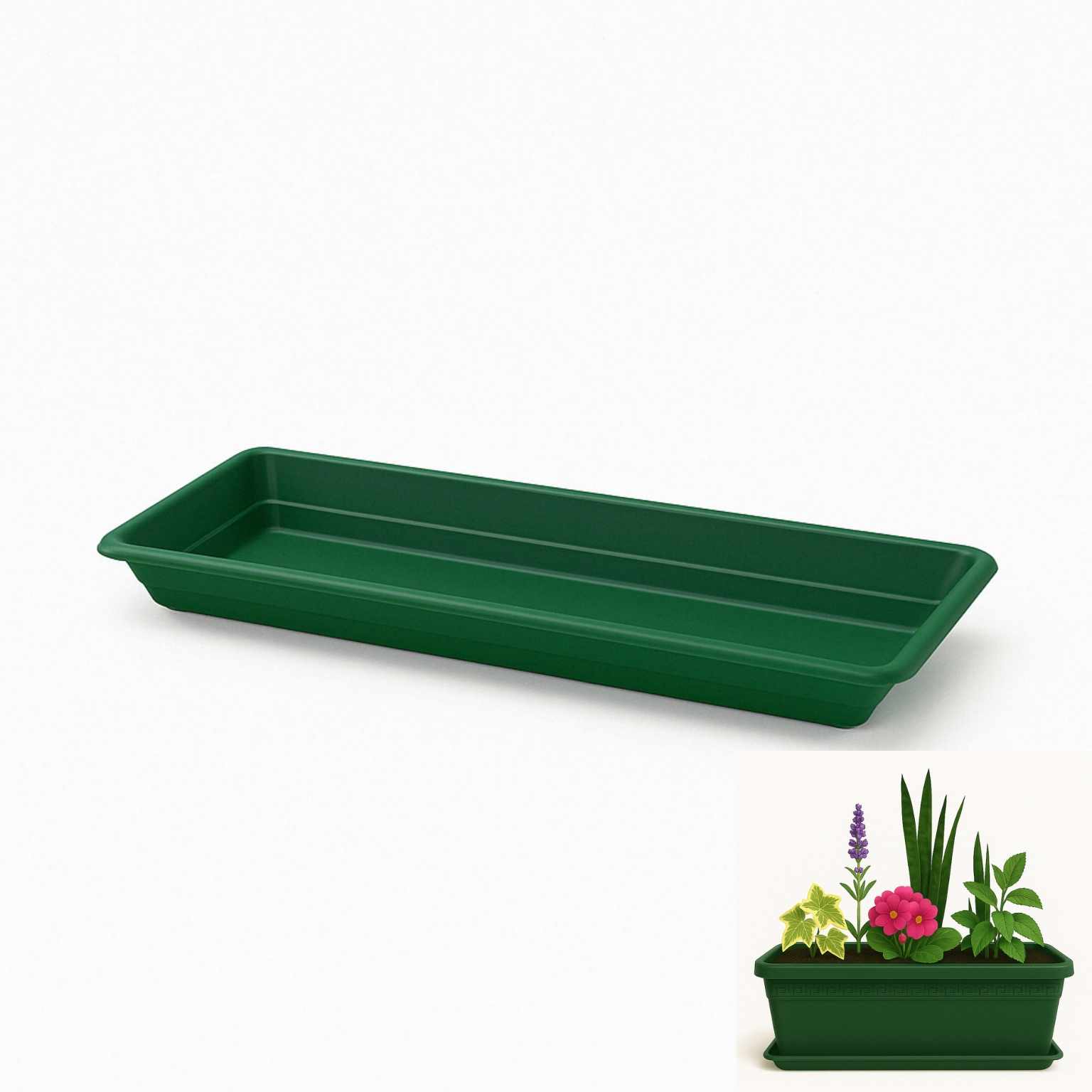 Plato Jardinera de plástico 40 Cm Verde