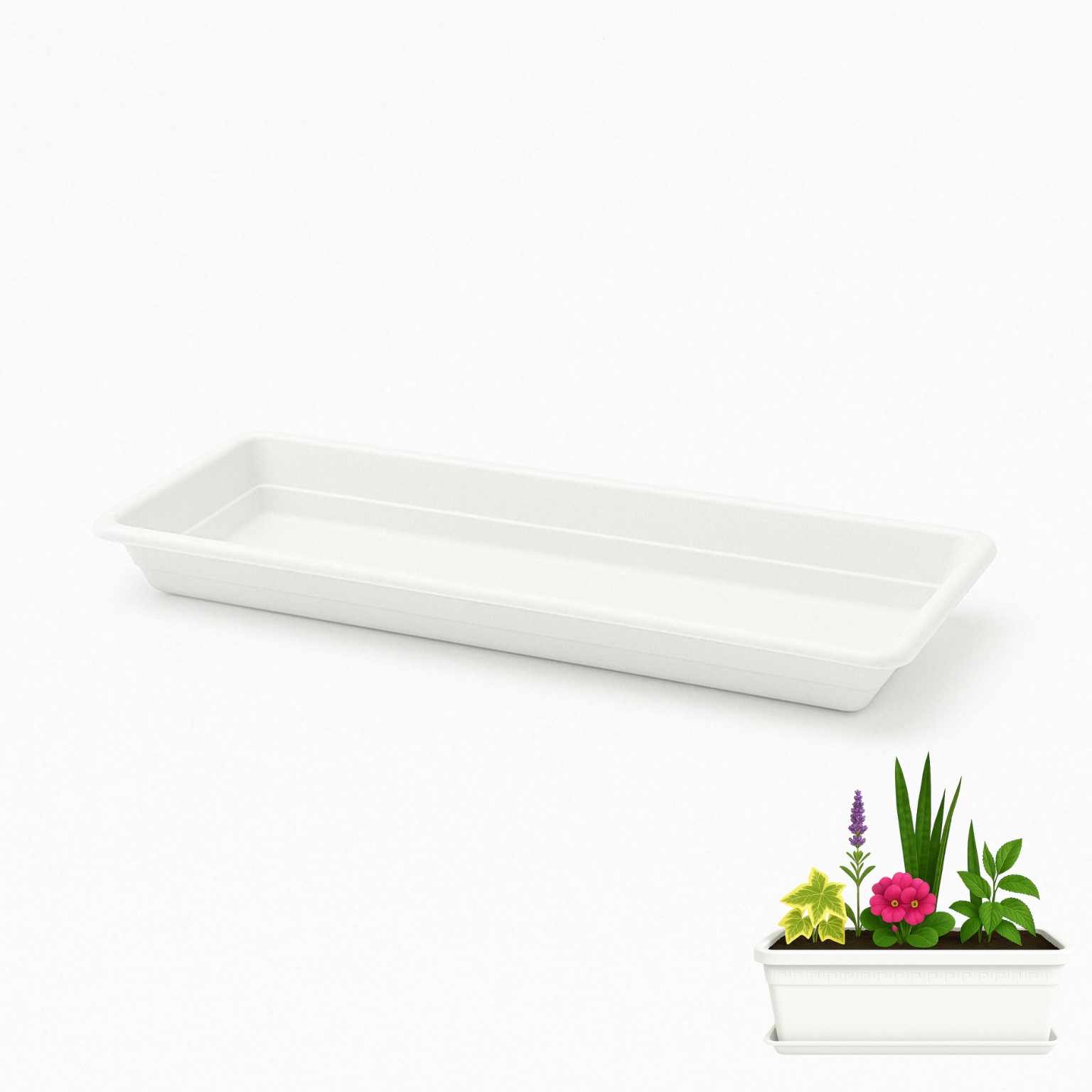 Plato Jardinera de plástico 40 Cm Blanco