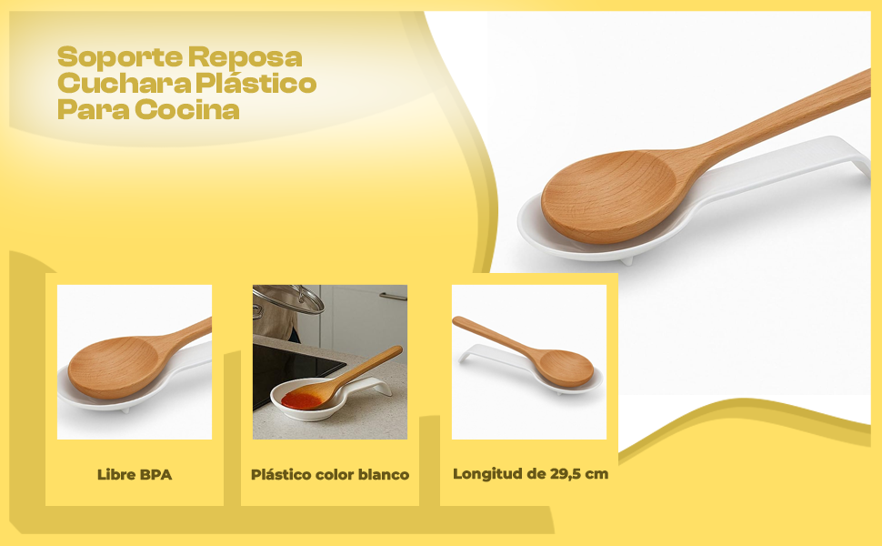 Banner - Posa Cuchara de plástico Blanco