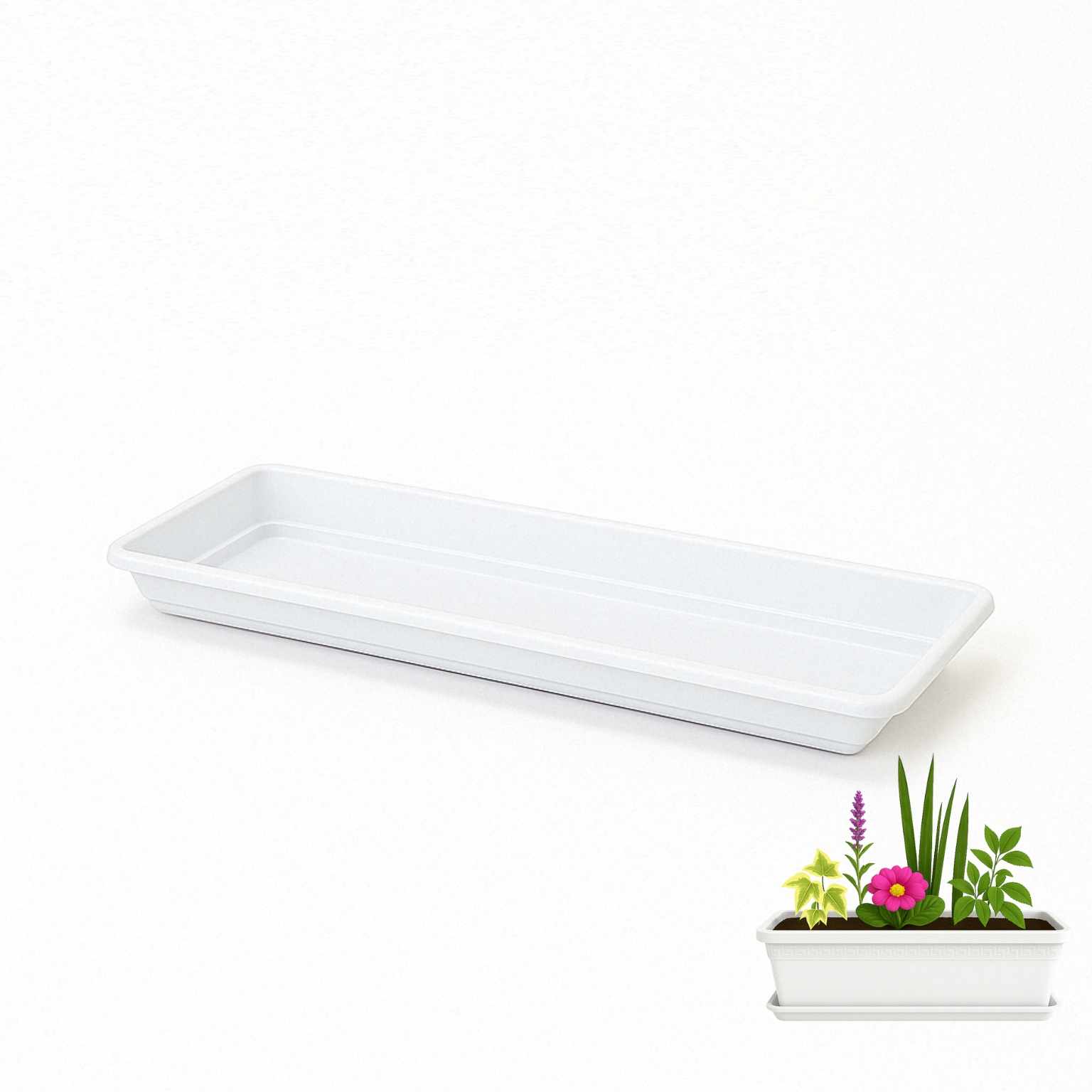 Plato Jardinera de plástico 50 Cm Blanco
